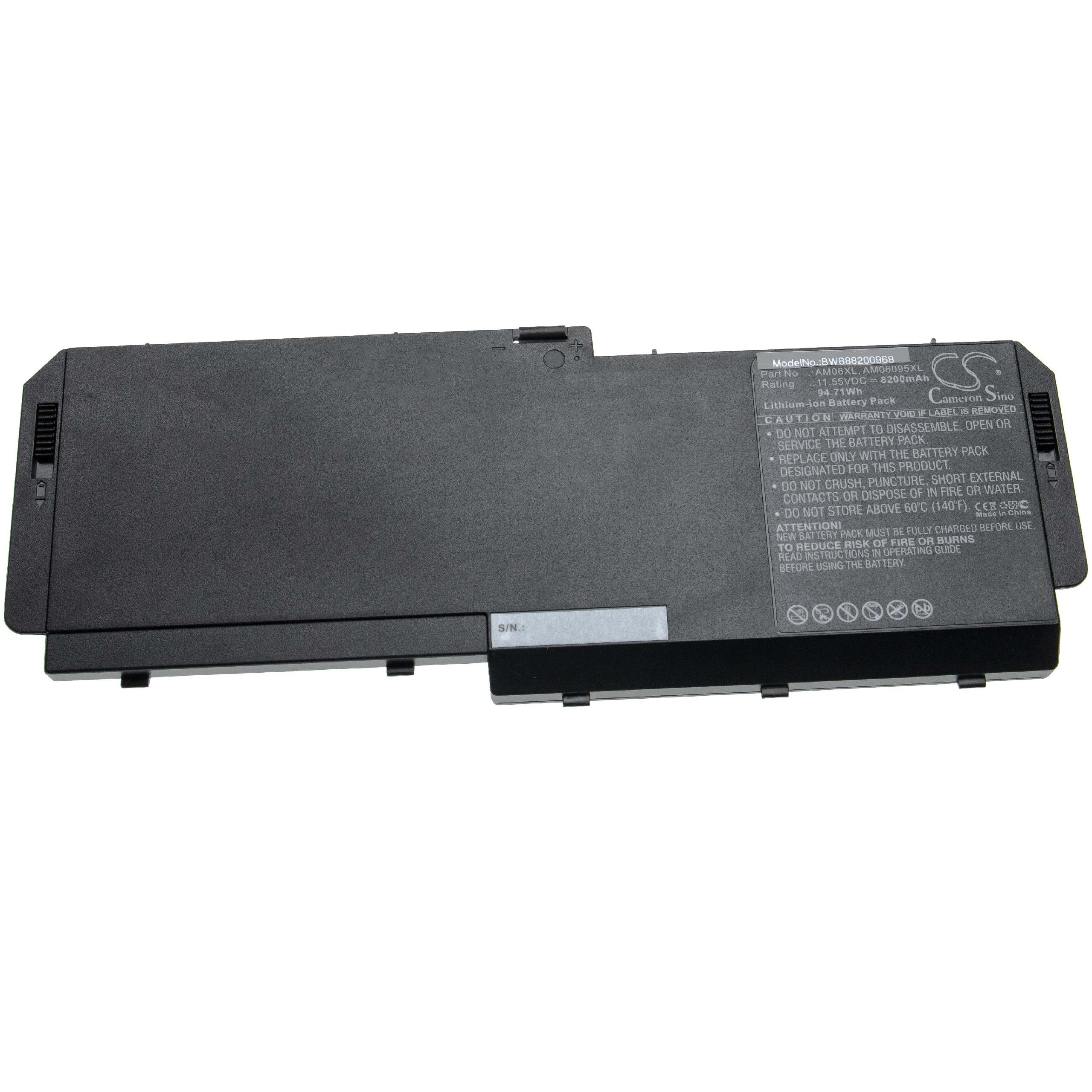 Batteria sostituisce HP AM06095XL, AM06XL, HSN-Q12C, HSTNN-IB8G per notebook HP - 8200mAh 11,55V Li-Ion nero