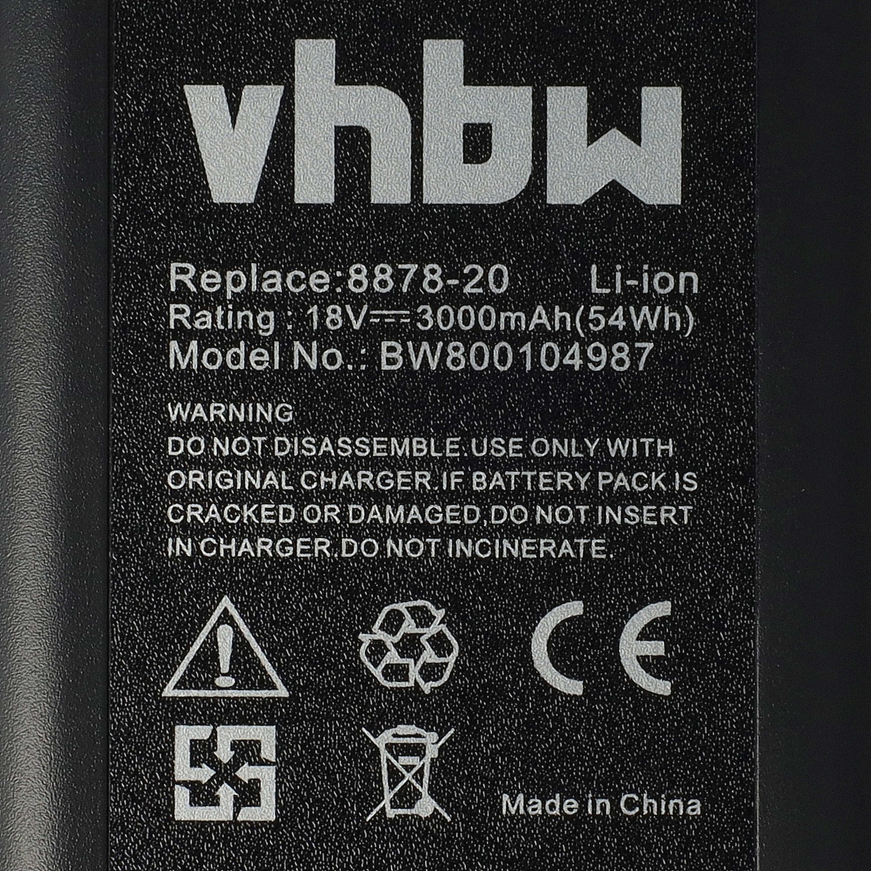 2x Battery replaces Gardena 8835, 8839, 8839-20, 8835-20, 8835-U, 8835-00.701.00 - 3000 mAh 18 V Li-Ion, black