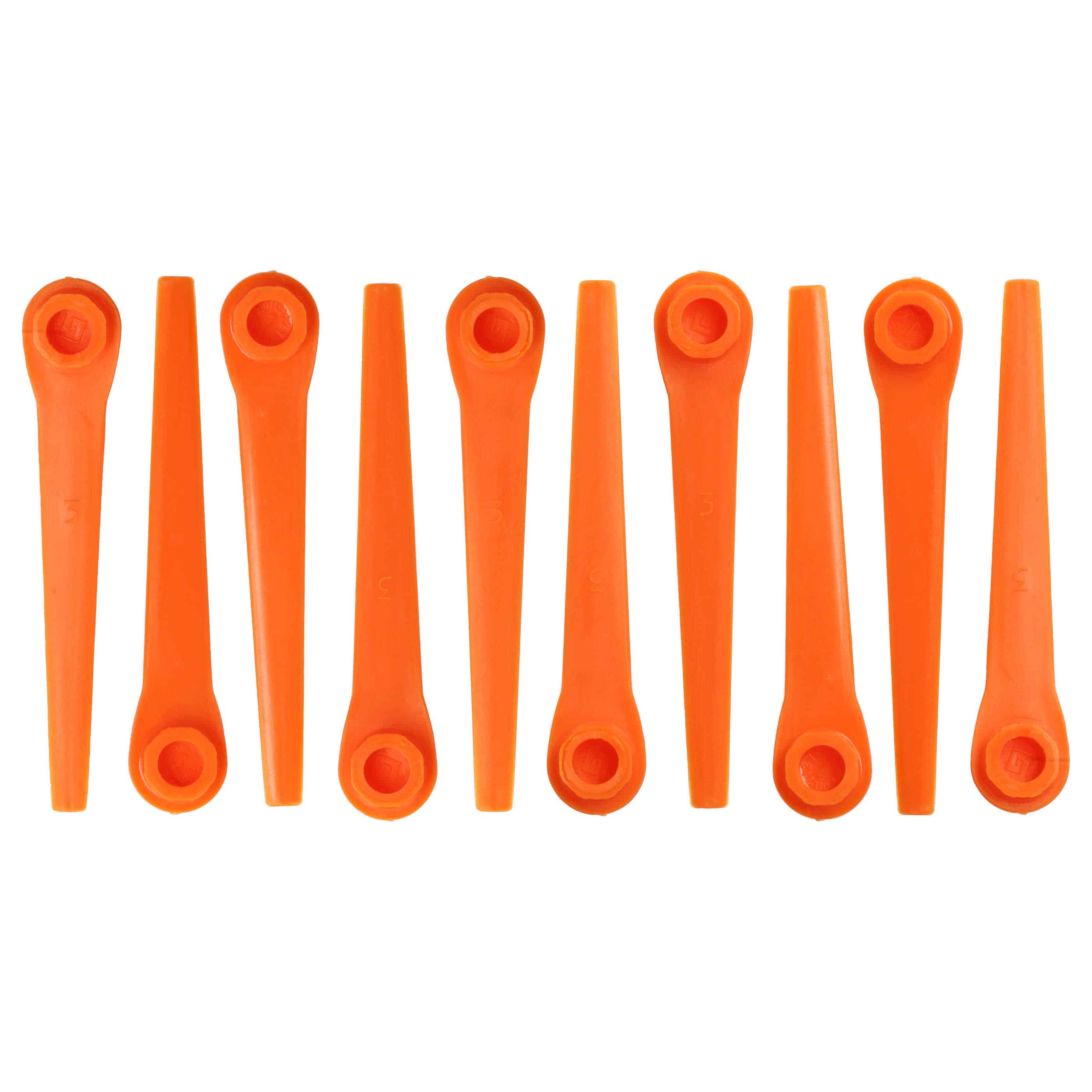 10x Lames remplace Gardena RotorCut 5368-20 pour débroussailleuse – Couteaux plastique, Orange