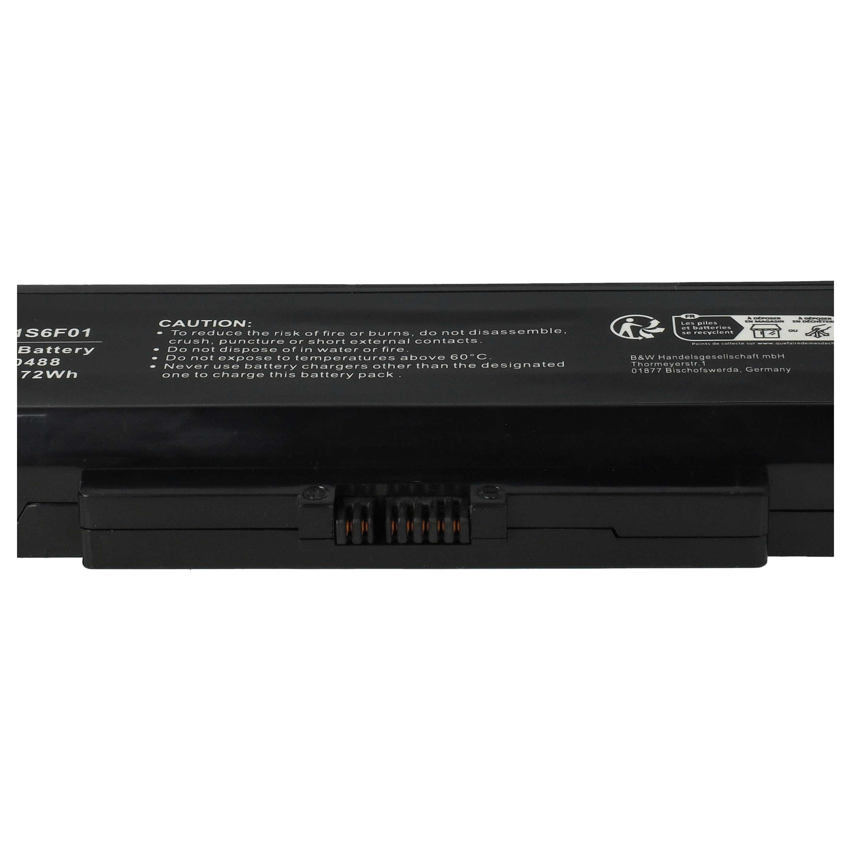 Notebook Battery replaces Lenovo 0A36311, 121000675, 121500047, 121500048 - 5200 mAh 11.1 V Li-Ion, black