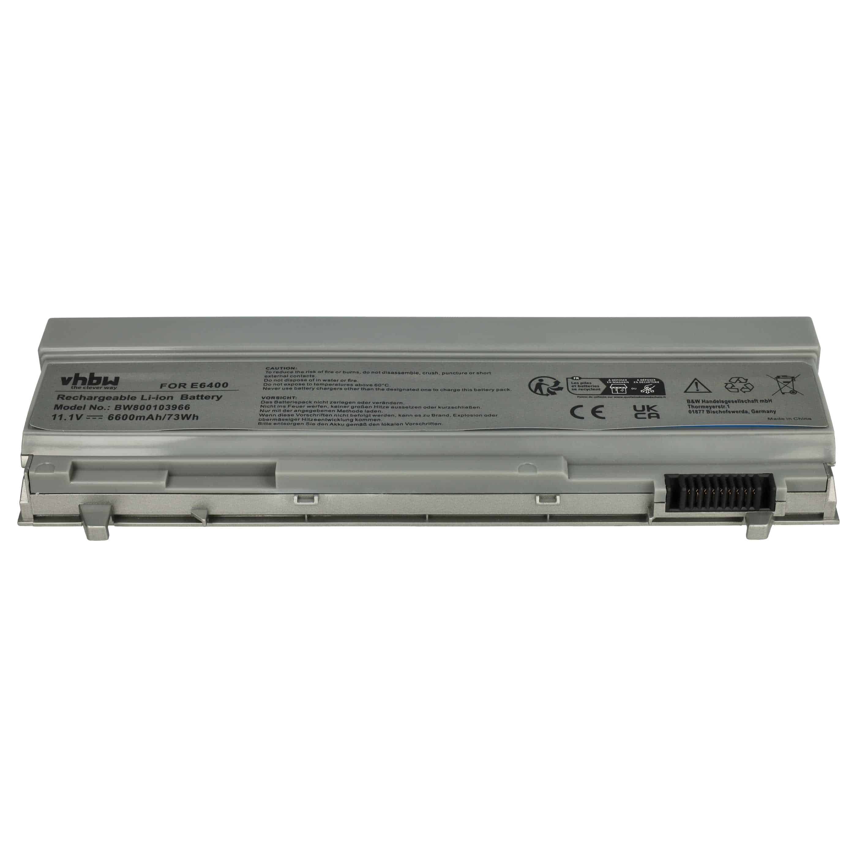 Batteria per notebook Dell Latitude E6400 - 6600mAh 11,1V Li-Ion argento grigio