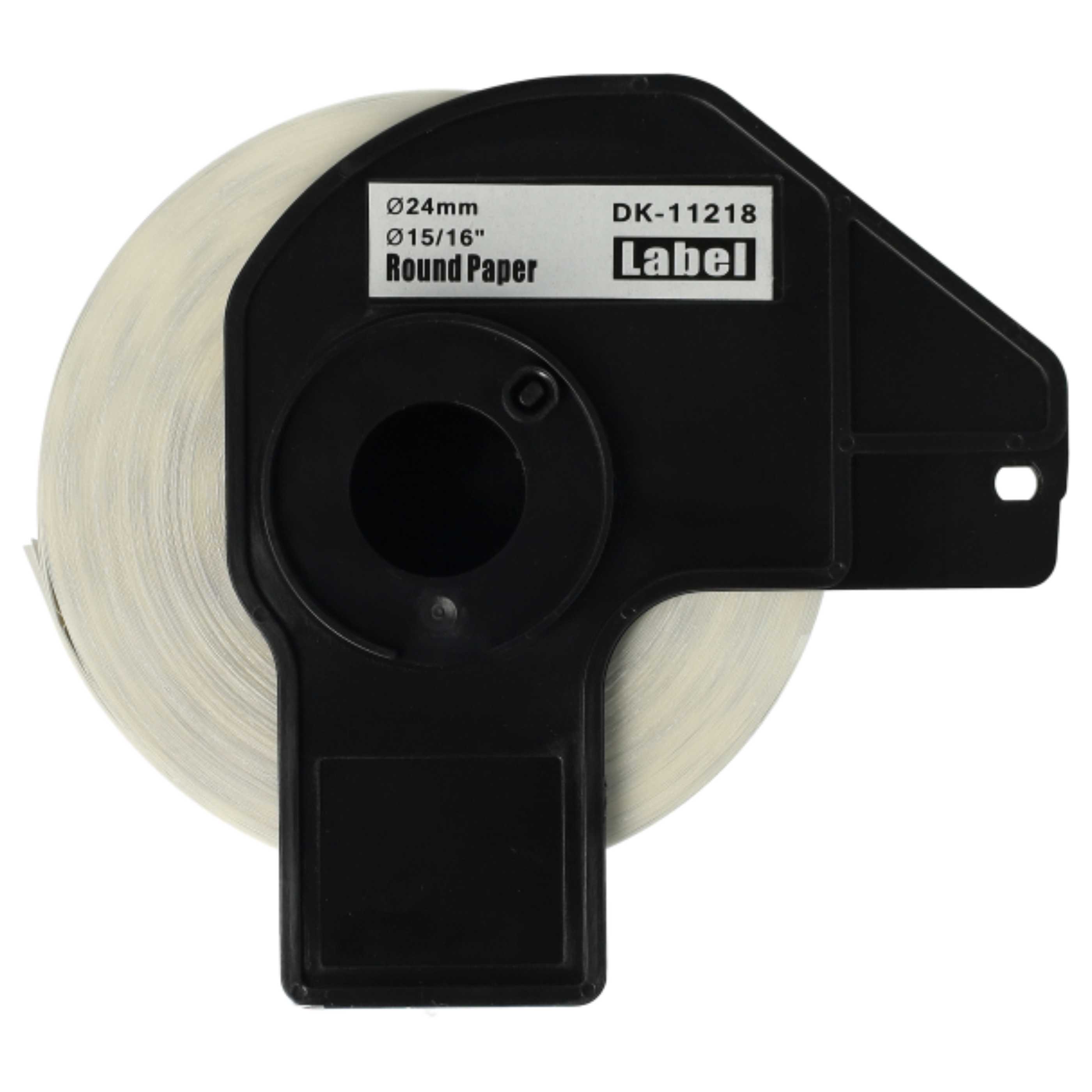 10x Label Roll replaces Brother DK-11218 Labeller - Premium 24 mm + Holder
