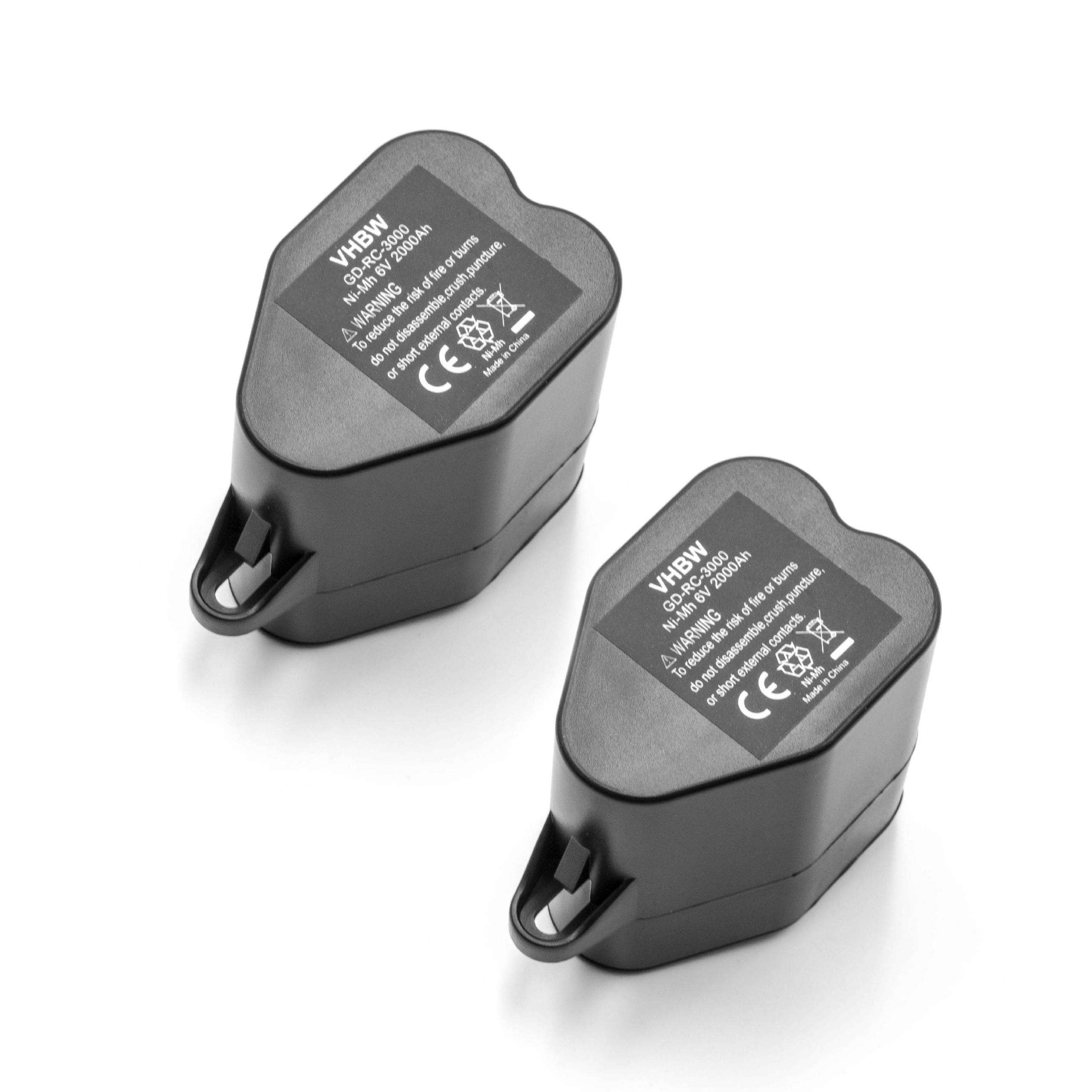 2x Battery replaces 2.891-029.0 for Kärcher etc. 2000mAh, 6V, NiMH