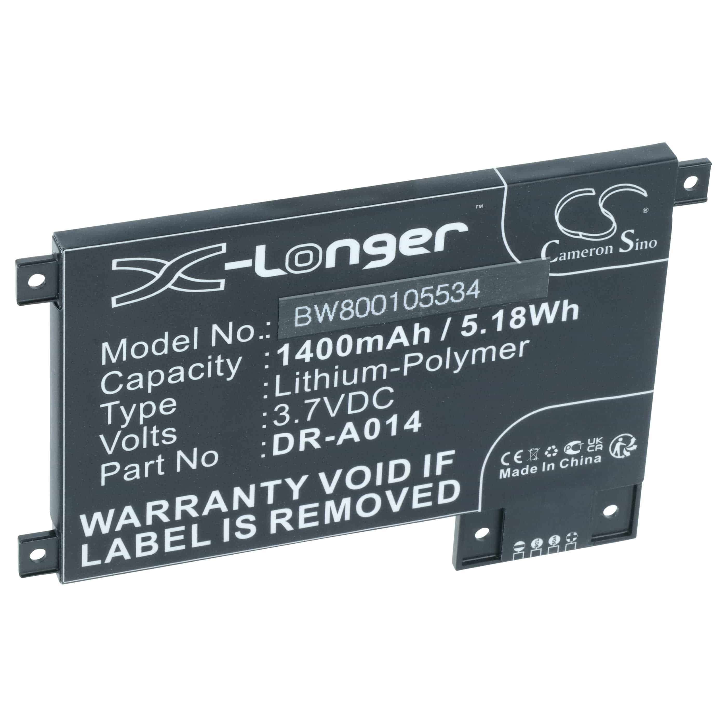 E-Book Battery replaces Amazon DR-A014, 170-1056-00, S2011-002-S, S2011-002-A - 1400 mAh 3.7 V Li-polymer