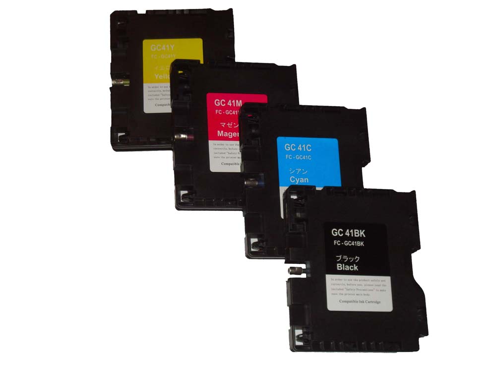 4x Set cartucce di inchiostro sostituisce Ricoh GC-41 per stampante - B/C/M/Y 30 ml + chip
