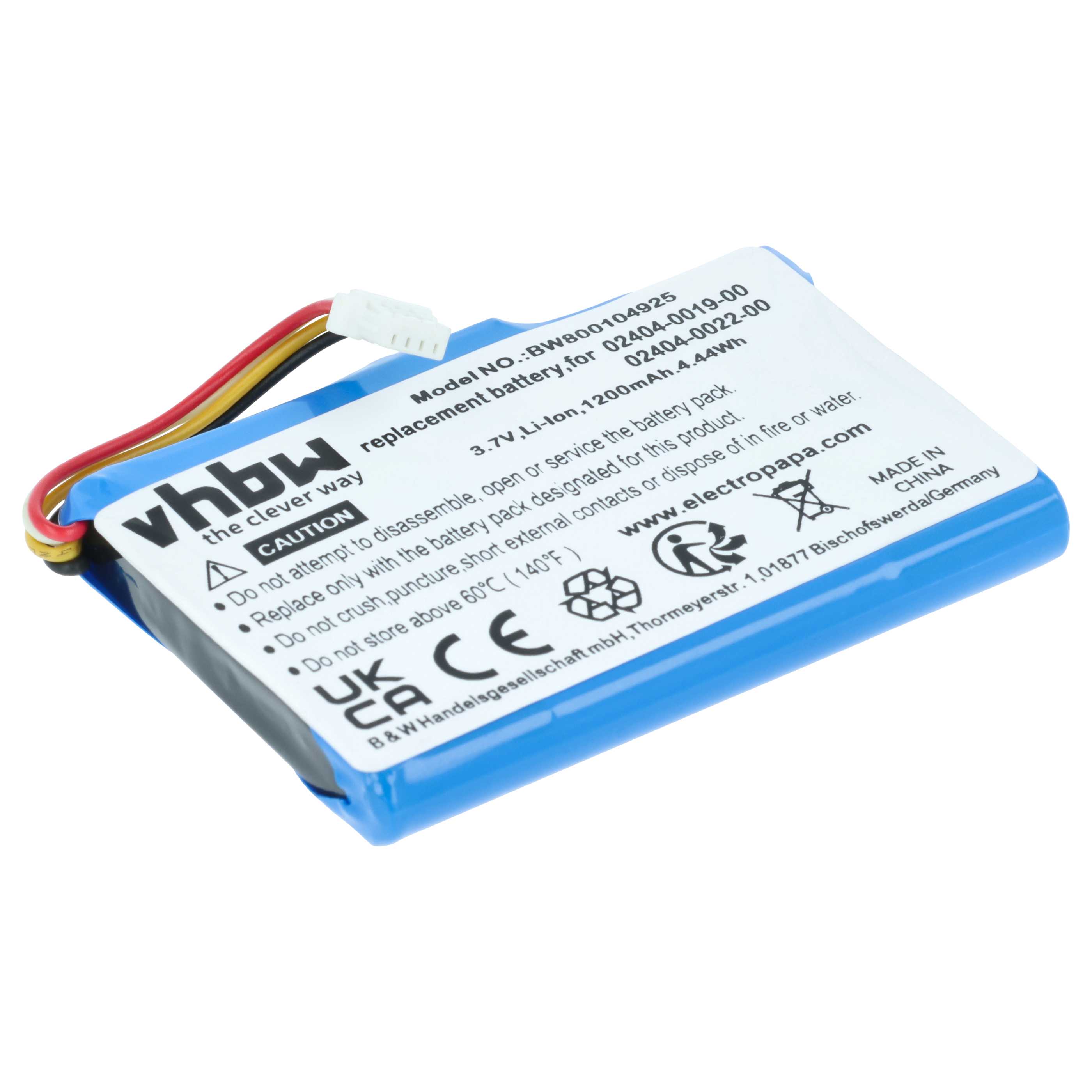 Videocamera Battery replaces Cisco 02404-0019-00, 1UF553450-1-T0423, 02404-0022-00 - 1200 mAh 3.7 V Li-Ion