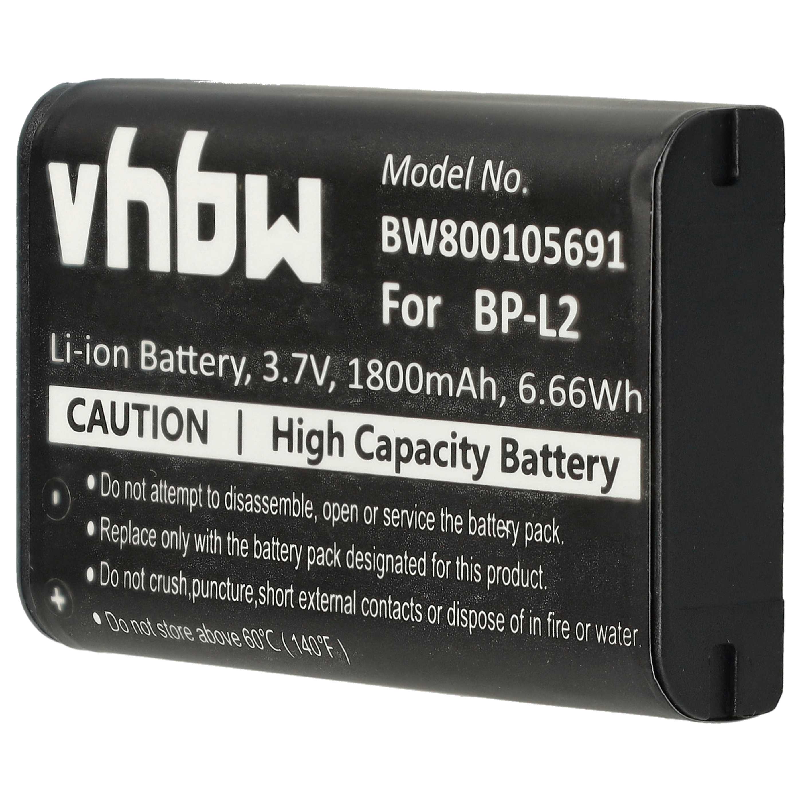 Dictaphone Battery replaces BP-L2 - 1800 mAh 3.7 V Li-Ion