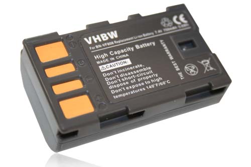 Batterie remplace JVC BN-VF808, BN-VF815, BN-VF808U, BN-VF815U pour caméscope - 750mAh 7,4V Li-ion avec puce