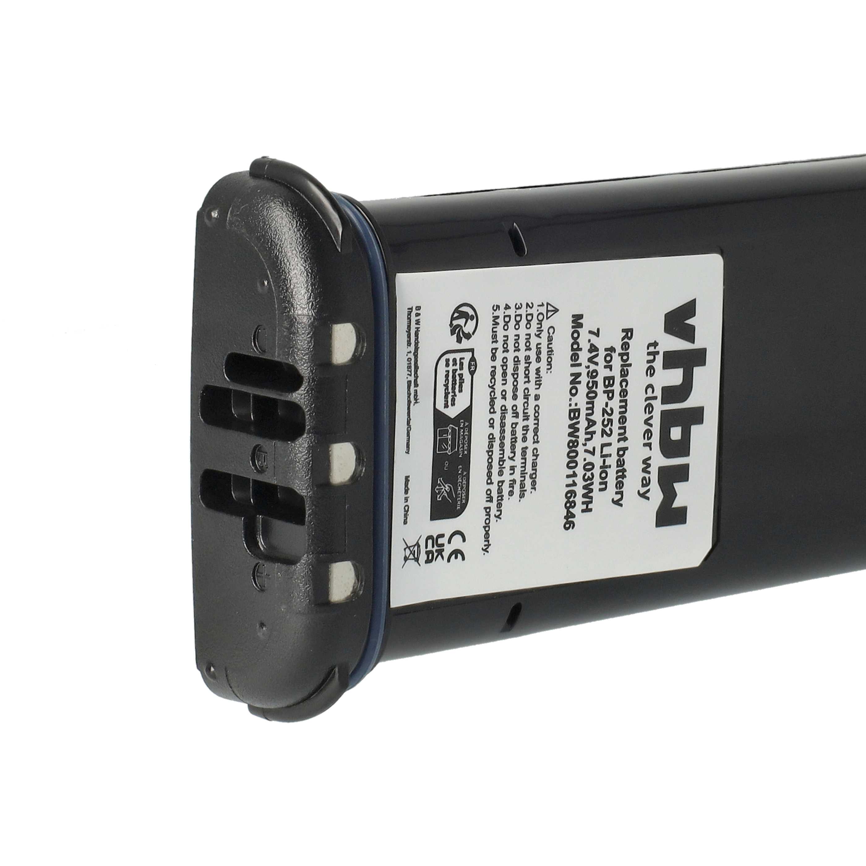 Radio 2x Battery replaces Icom BP-252 - 950 mAh 7.4 V Li-Ion