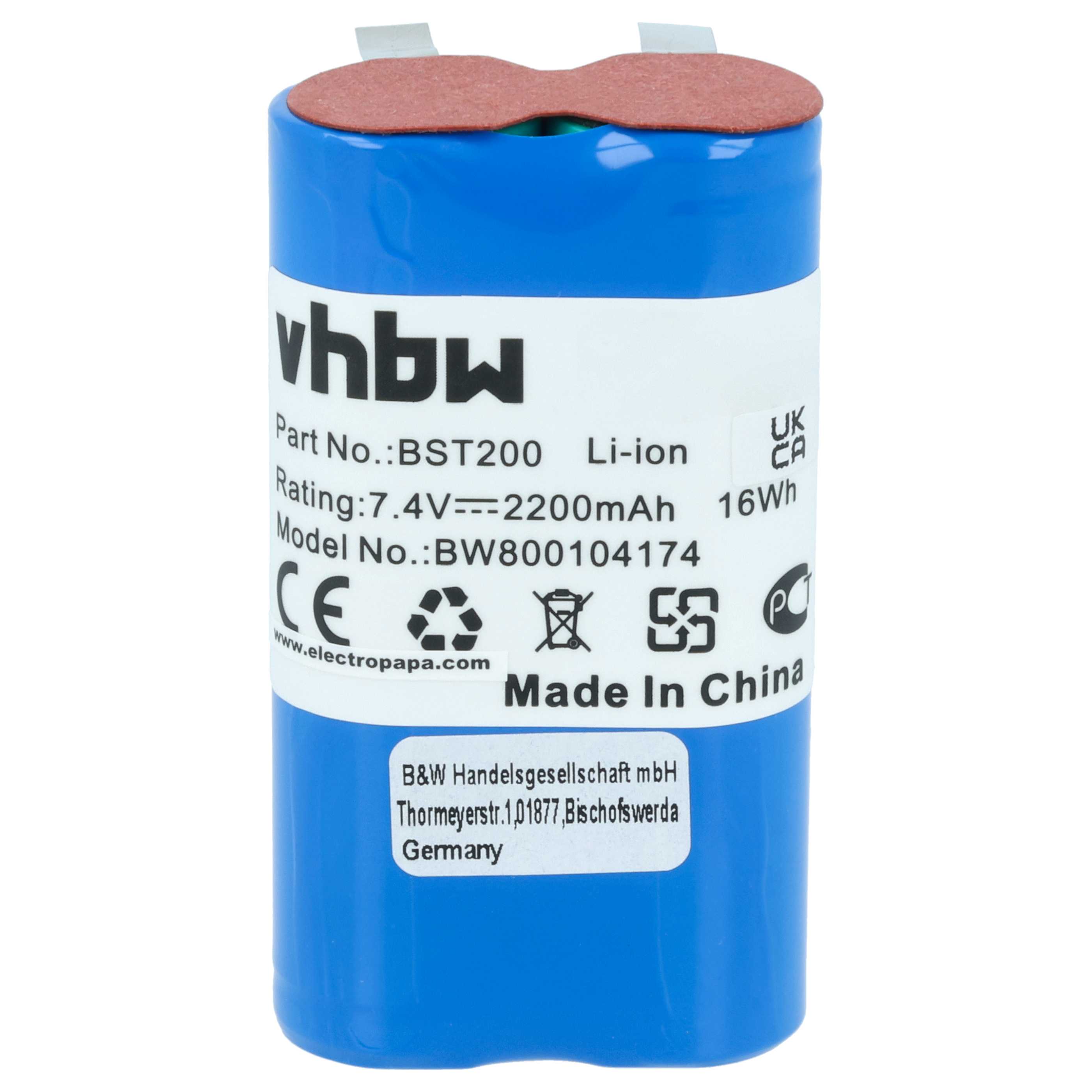 Wetterstation-Akku als Ersatz für Bosch BST200 für Bosch - 2200mAh 7,4V Li-Ion