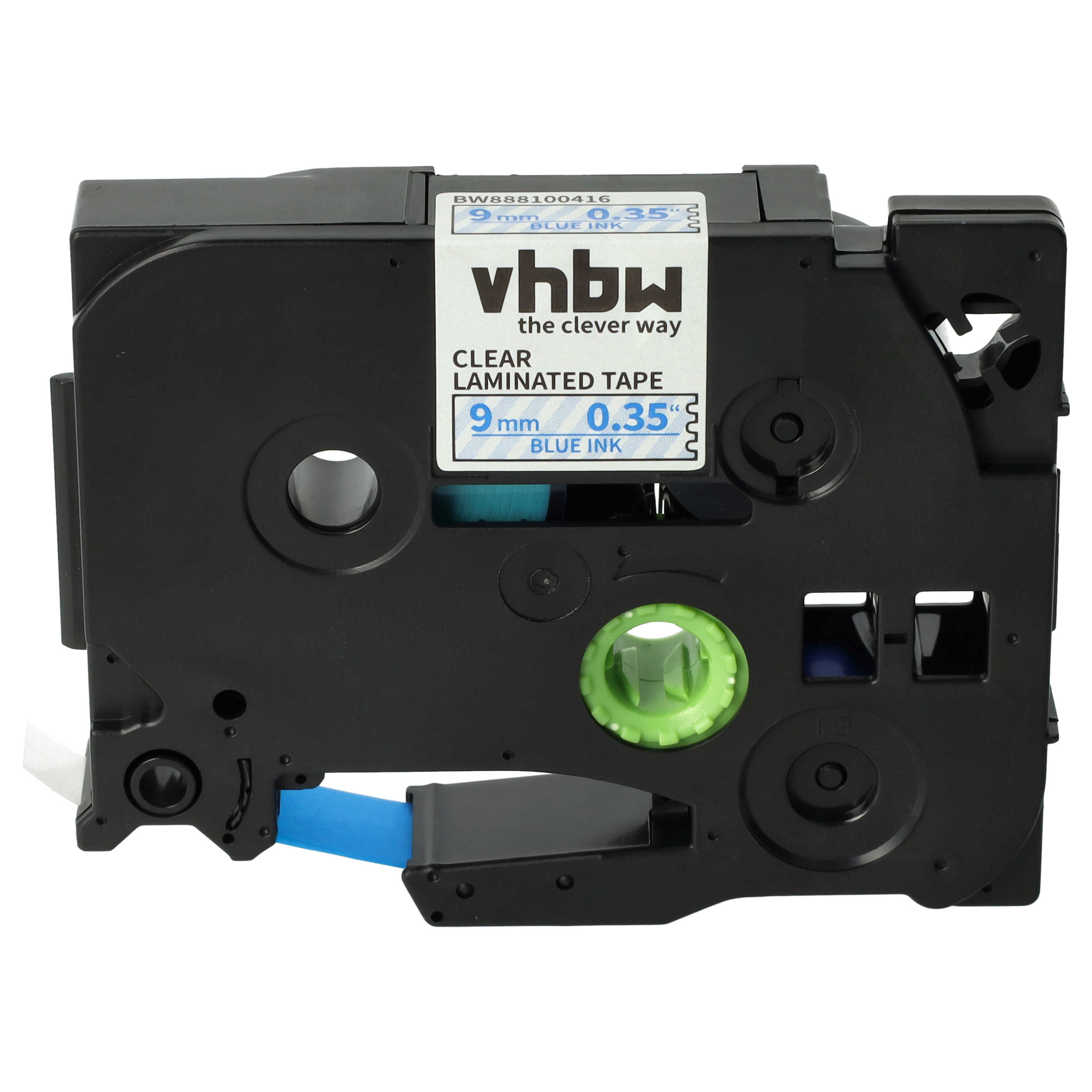 Cassetta nastro sostituisce Brother TZE-123 per etichettatrice Brother 9mm blu su trasparente