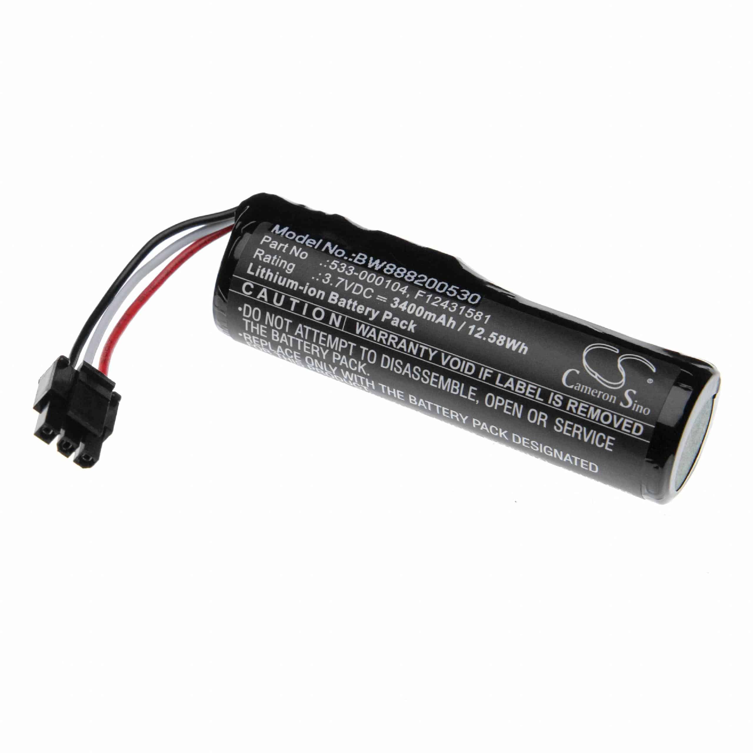  Battery replaces Logitech F12431581, 533-000104, 533-000138 for LogitechLoudspeaker - Li-Ion 3400 mAh