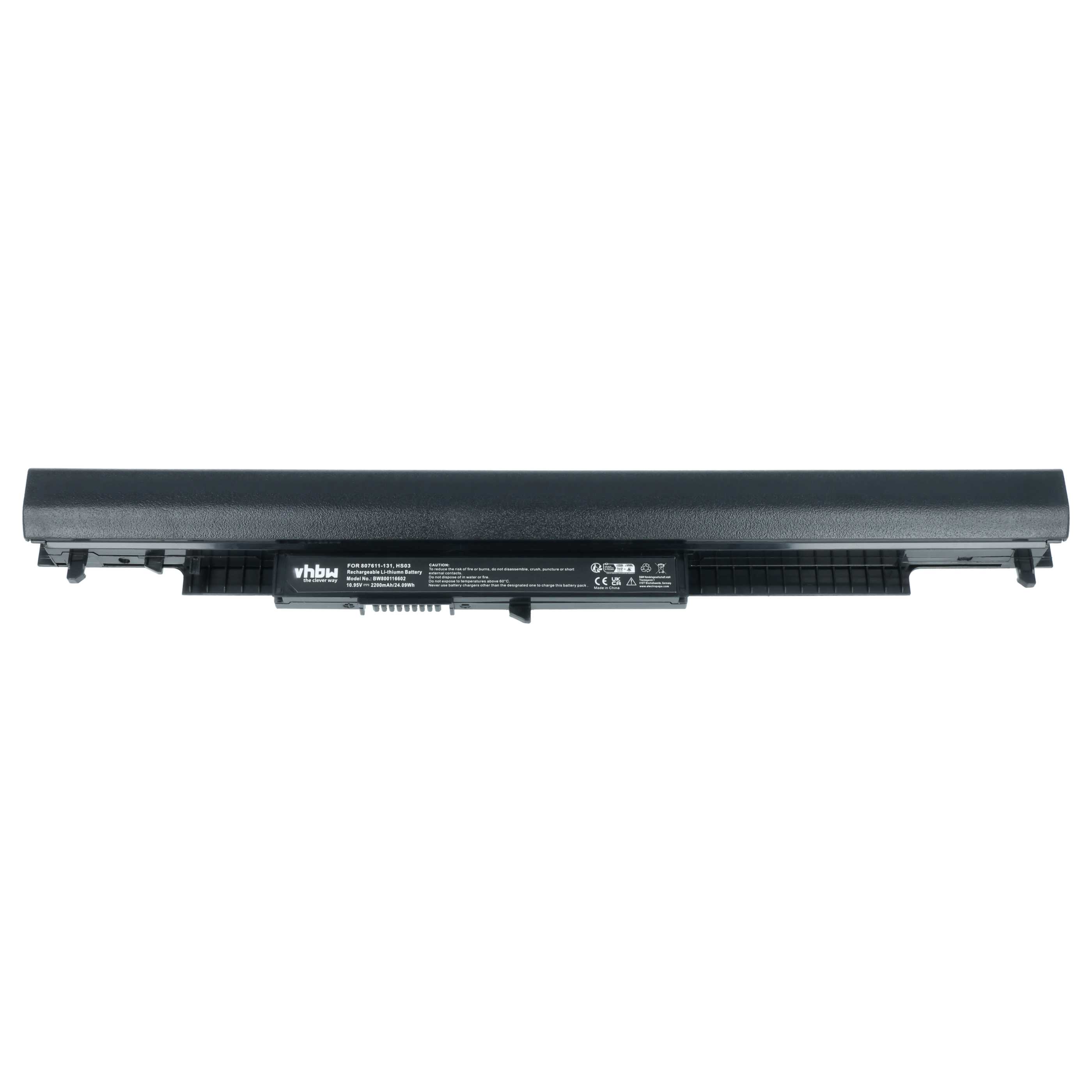 Notebook Battery replaces HP 807611-141, 807611-421, 807611-831, 807611-131 - 2200 mAh 10.95 V Li-Ion, black