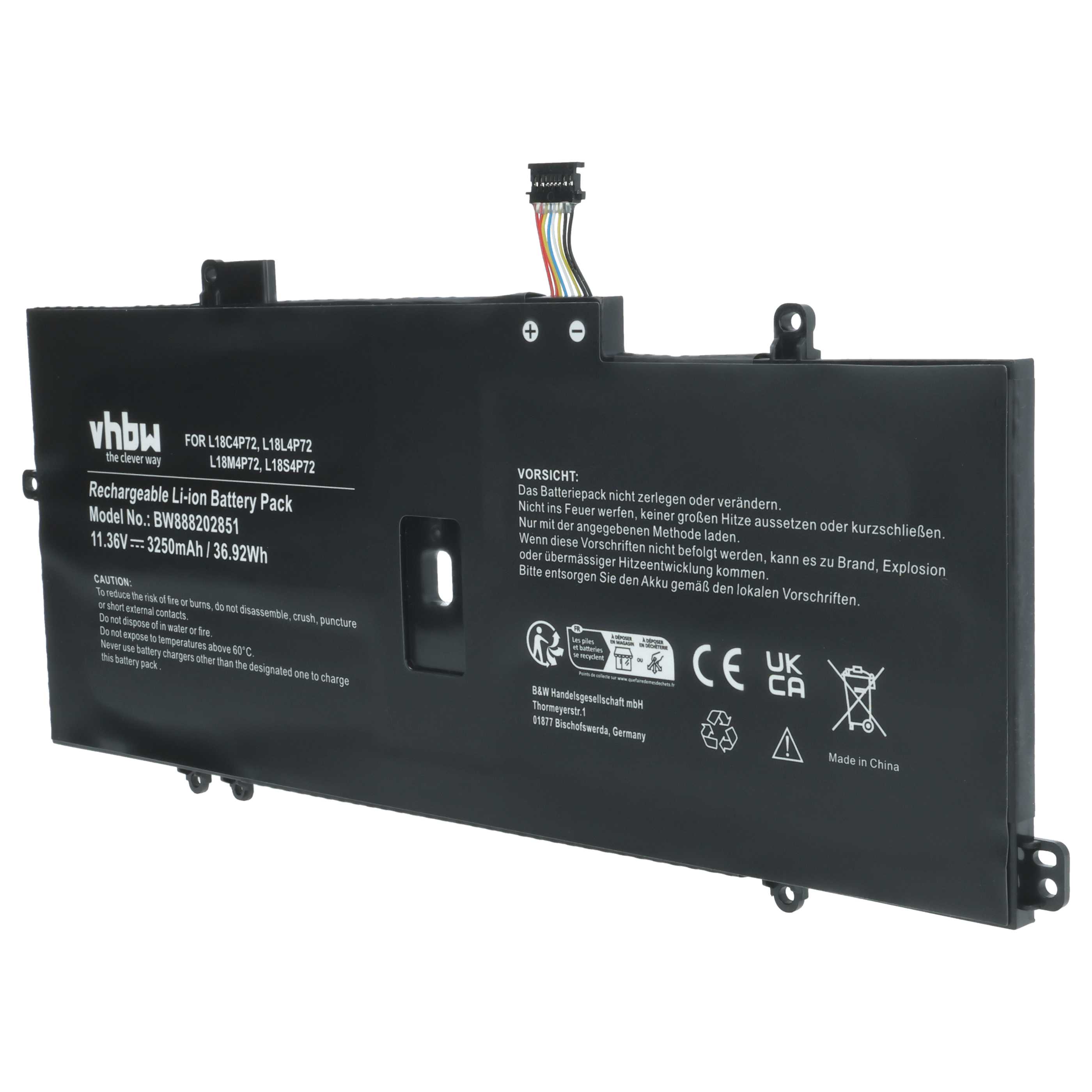 Akumulator do laptopa zamiennik Lenovo 02DL005, L18C4P72, L18L4P72, 5B10W13931 - 3250 mAh 11,36 V LiPo