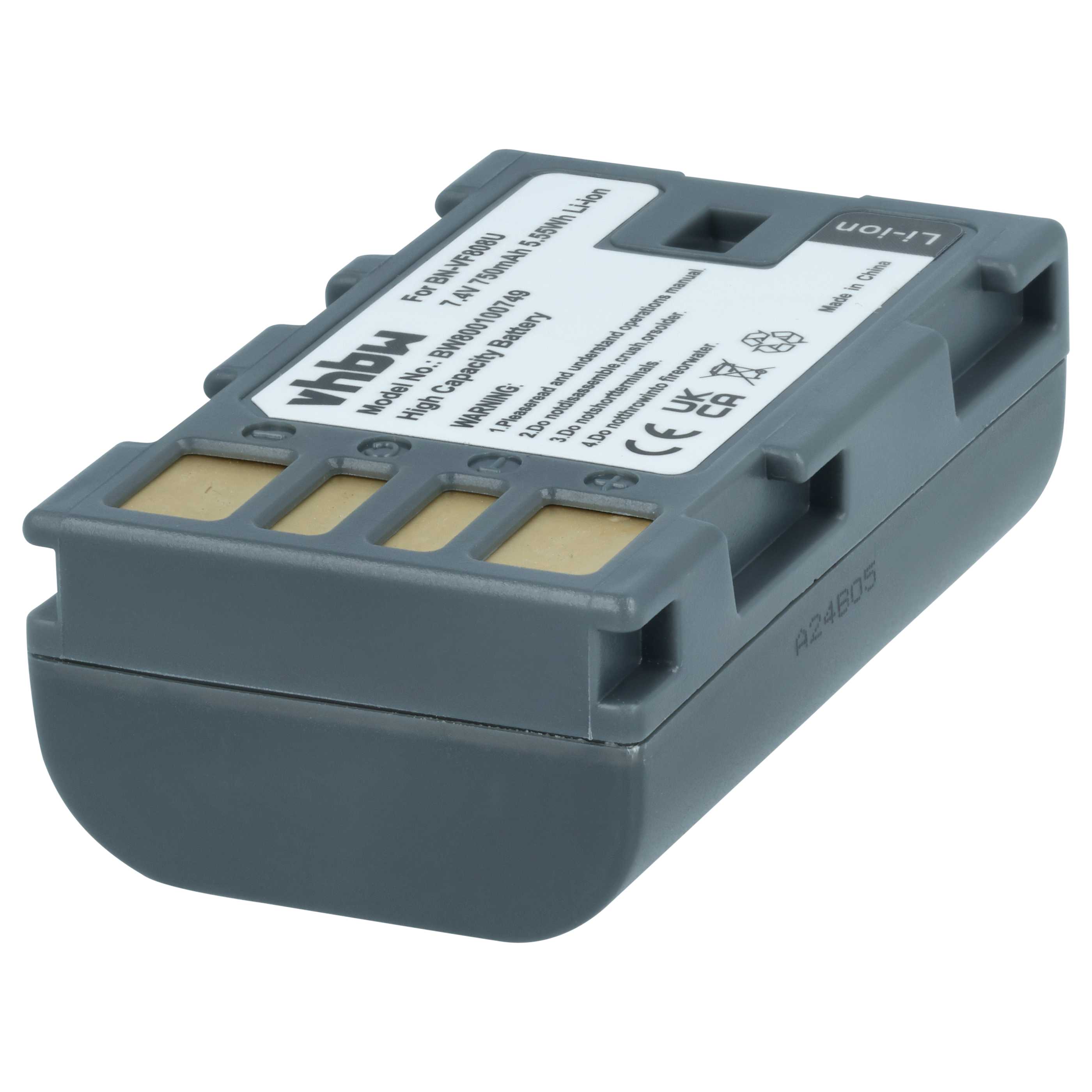 Videocamera 3x Battery replaces JVC BN-VF823, BN-VF808, BN-VF815, BN-VF808U, BN-VF815U - 750 mAh 7.4 V Li-Ion