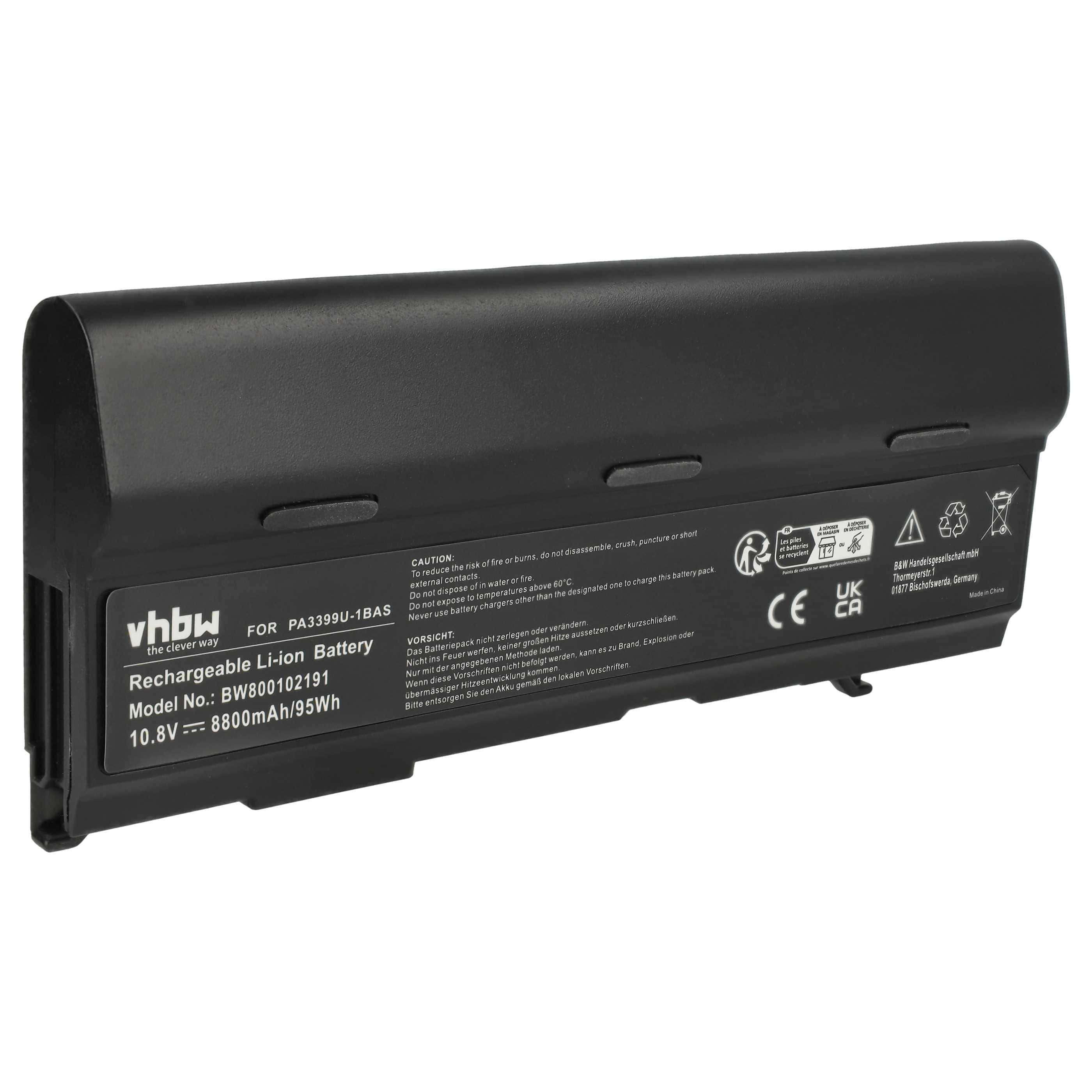 Akumulator do laptopa zamiennik Toshiba PA3399U-1BAS, PA3399U-1BRS - 8800 mAh 10,8 V Li-Ion, czarny