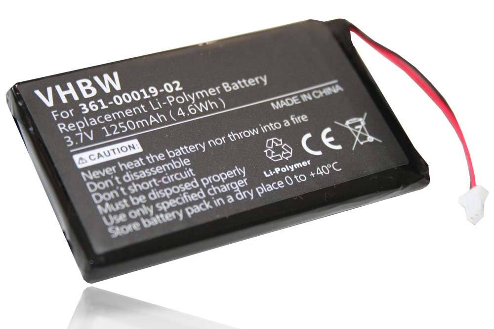 Batería para GPS Garmin Nüvi - 1250 mAh 3,7 V Li-poli