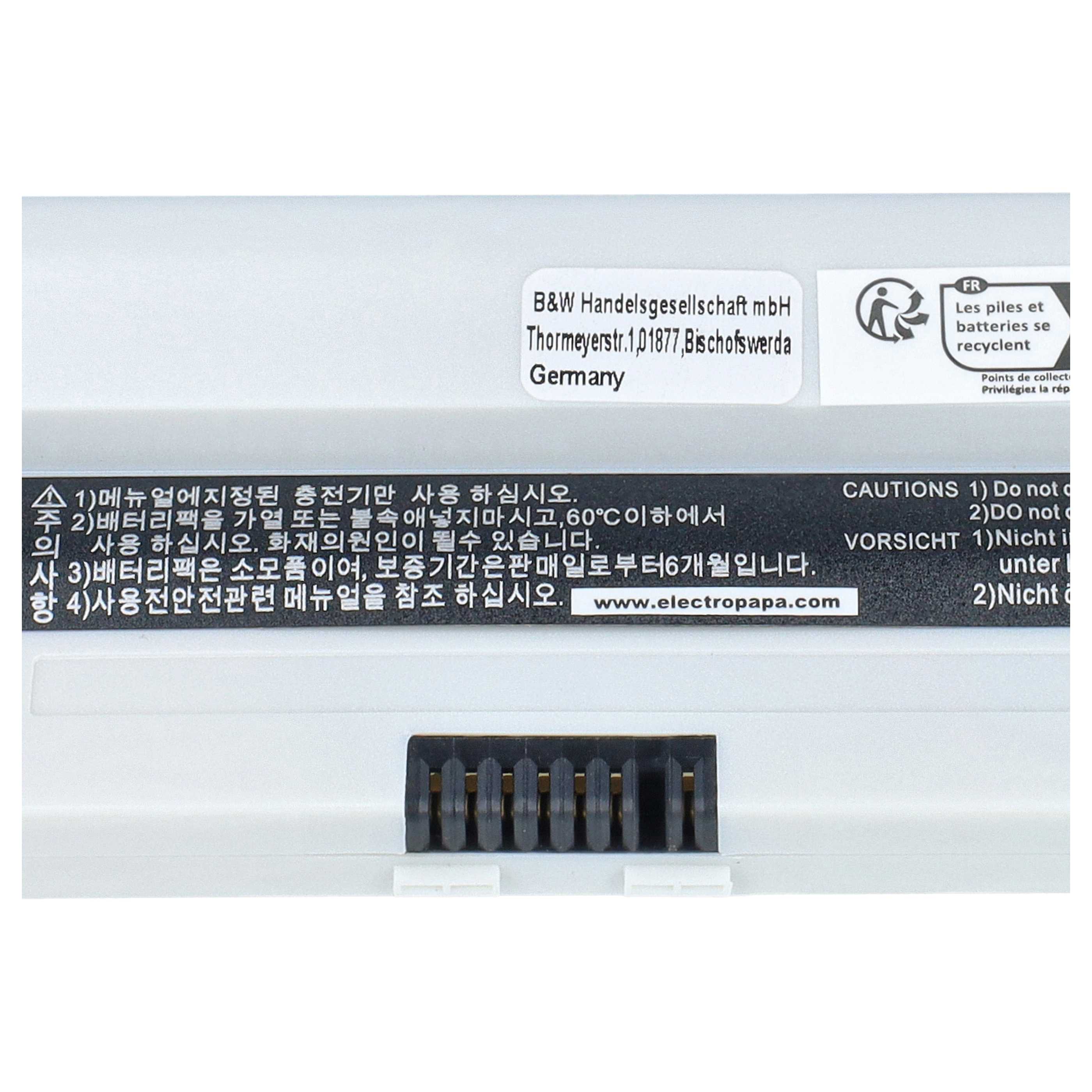 Batteria sostituisce Samsung AA-PB2VC6B, AA-PL2VC6B, AA-PB2VC6W per notebook - 4400mAh 11,1V Li-Ion bianco