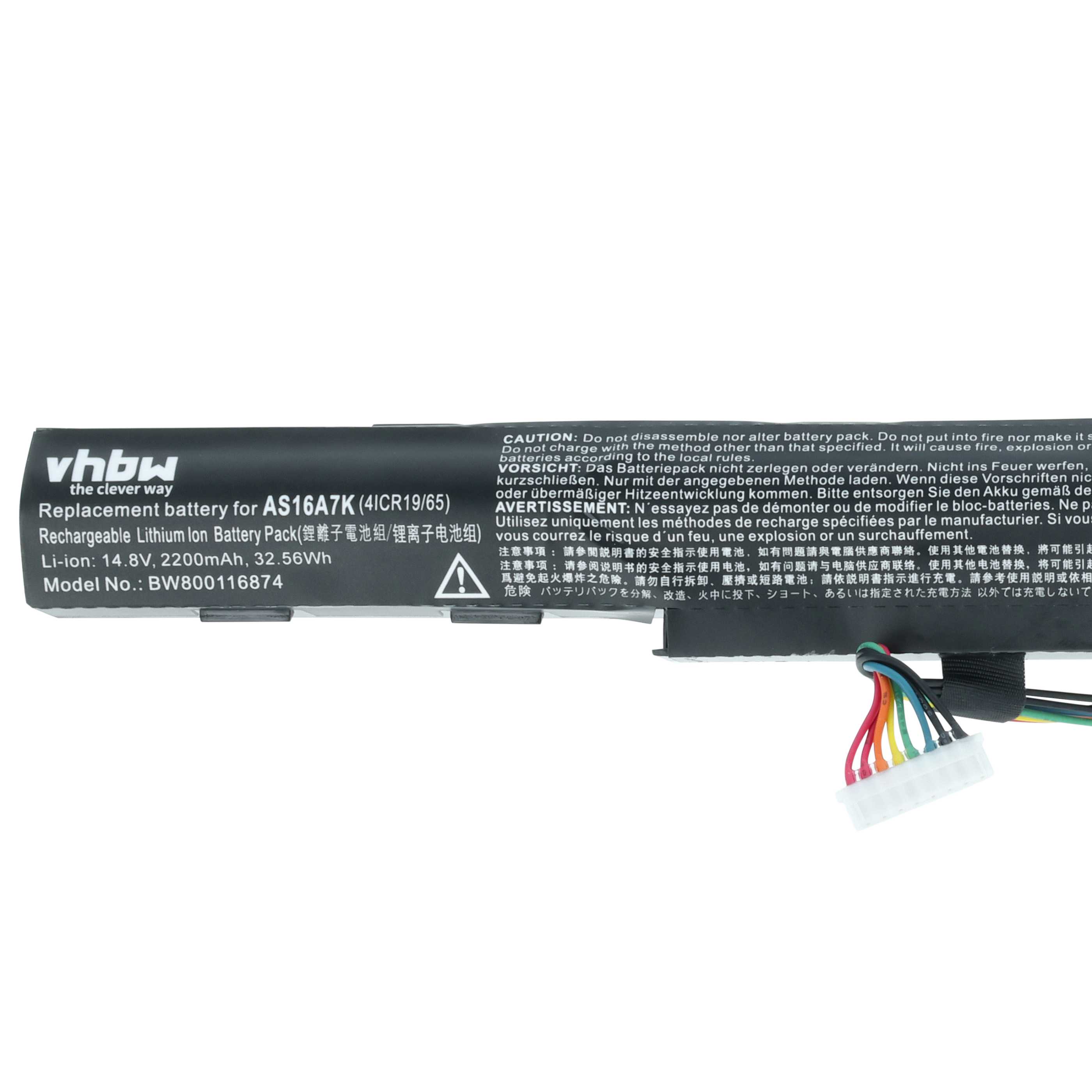 Akumulator do laptopa zamiennik Acer AS16A8K, KT.0040G.007, AS16A5K, AS16A7K - 2200 mAh 14,8 V Li-Ion, czarny