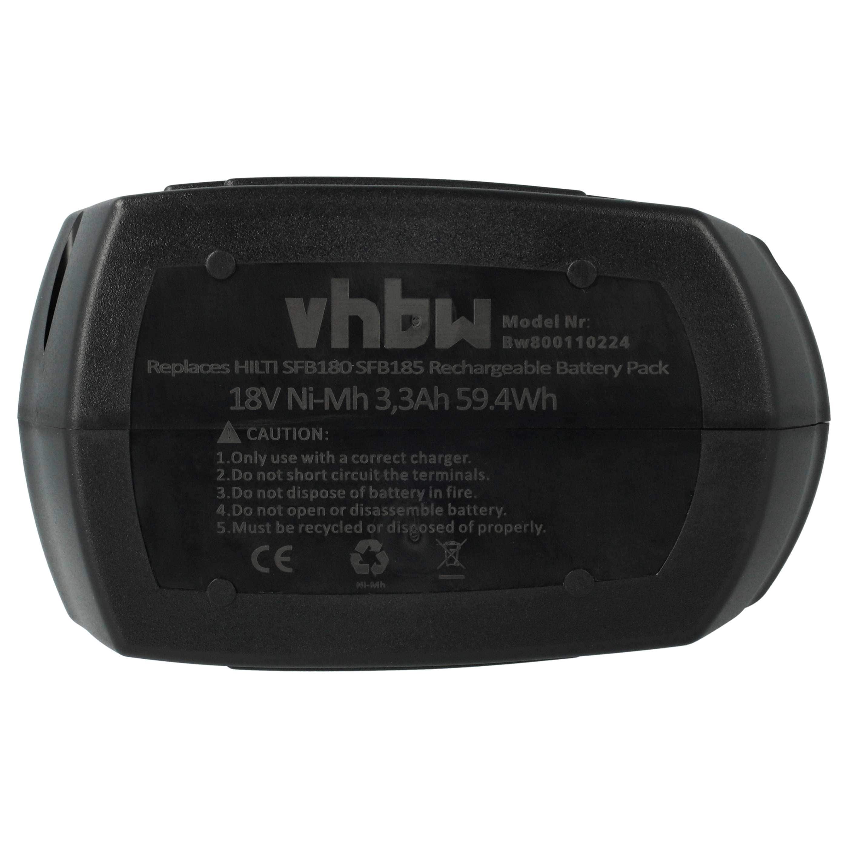 3x Battery replaces Hilti SFB185, SFB180 Electric Power Tool - 3300 mAh, 18 V, NiMH
