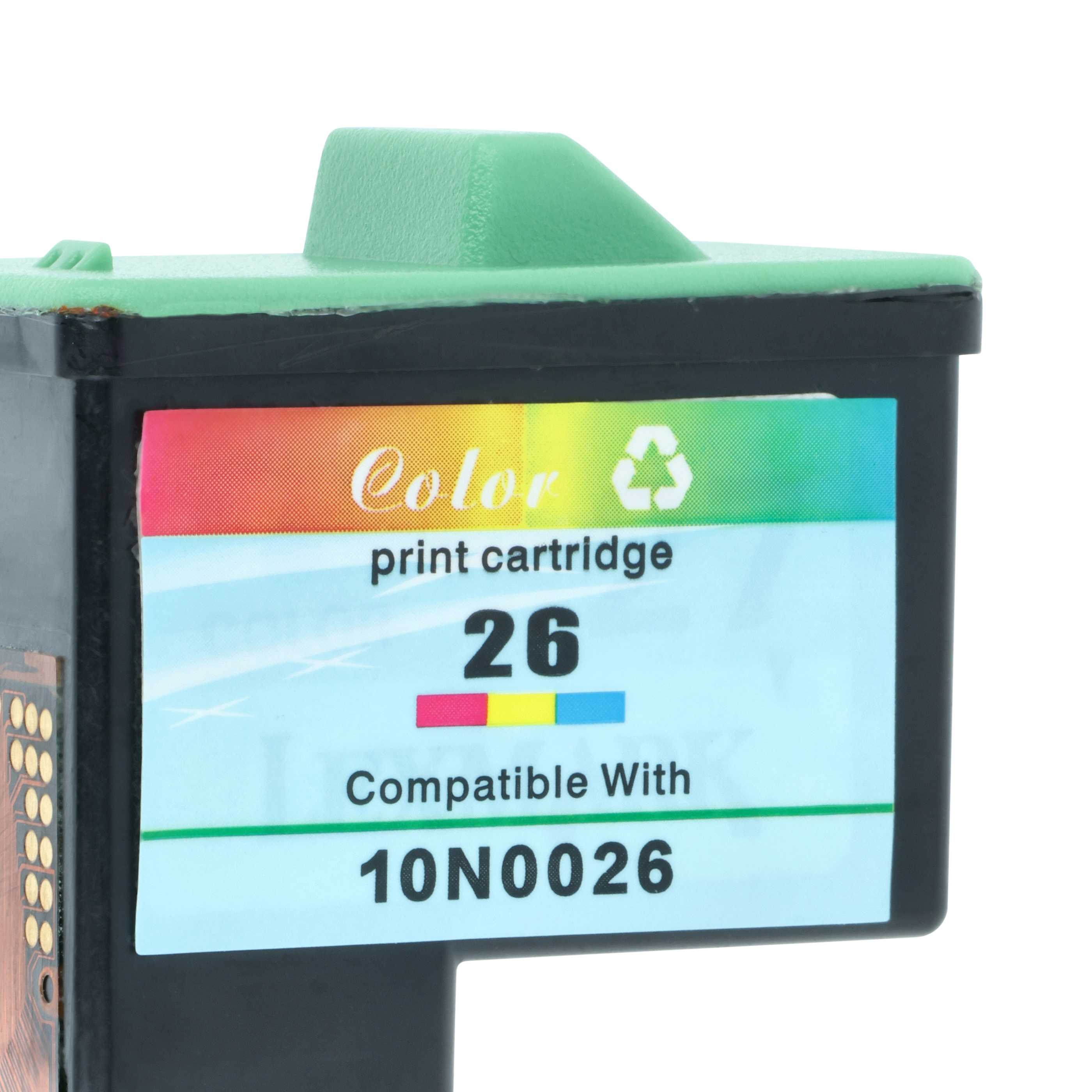 Cartuccia inchiostro sostituisce Lexmark 10N0026 per stampante - ciano/magenta/giallo, rigenerata 12 ml
