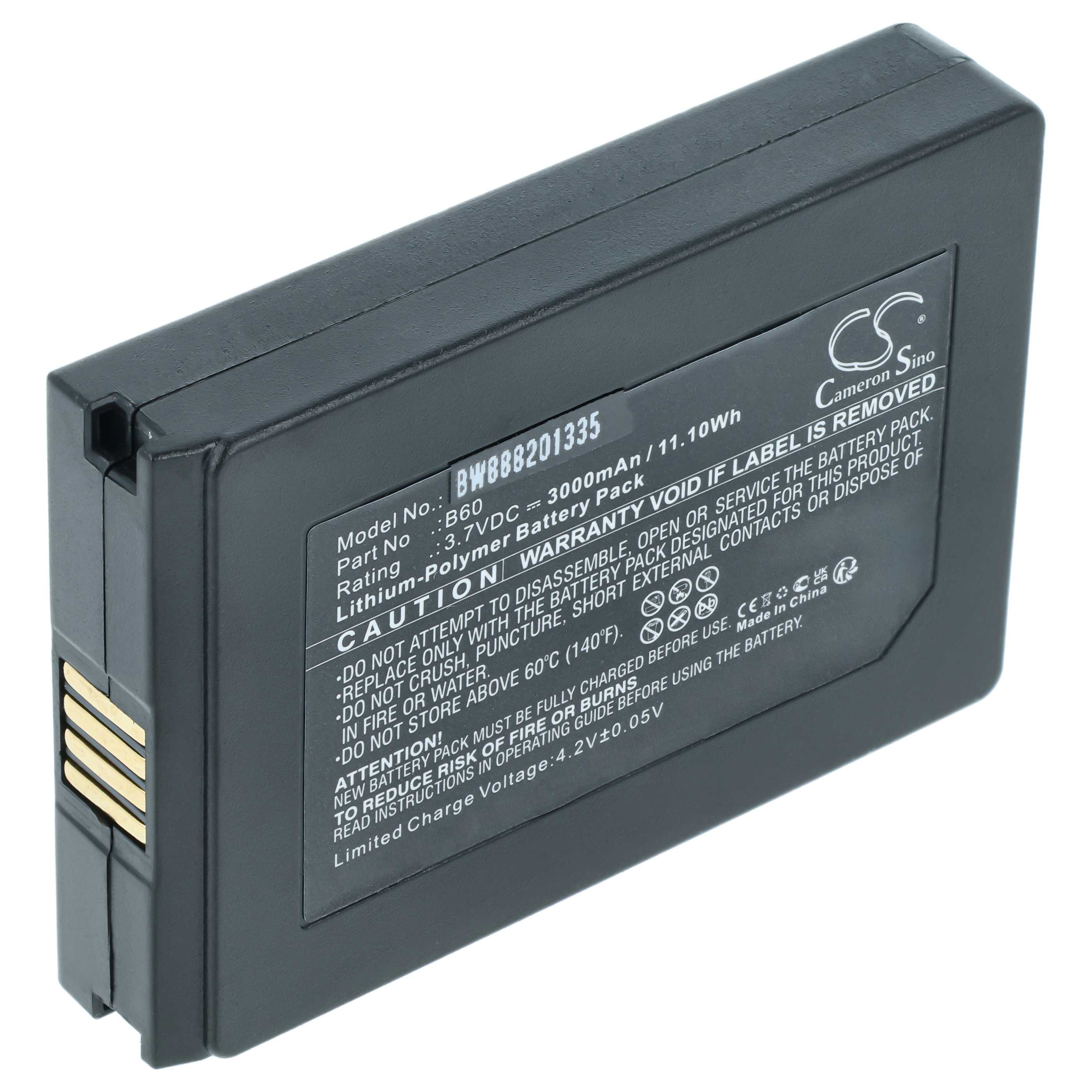 Akku als Ersatz für Vectron B60 für Vectron Barcodescanner - 3000mAh 3,7V Li-Polymer