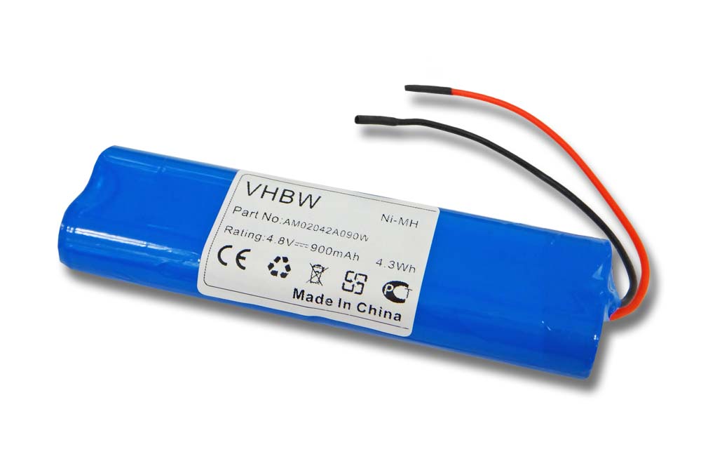 Batterie pour Beltrona ELRD4AA900 / Elro NV42 pour éclairage de secours - 900mAh 4,8V NiMH