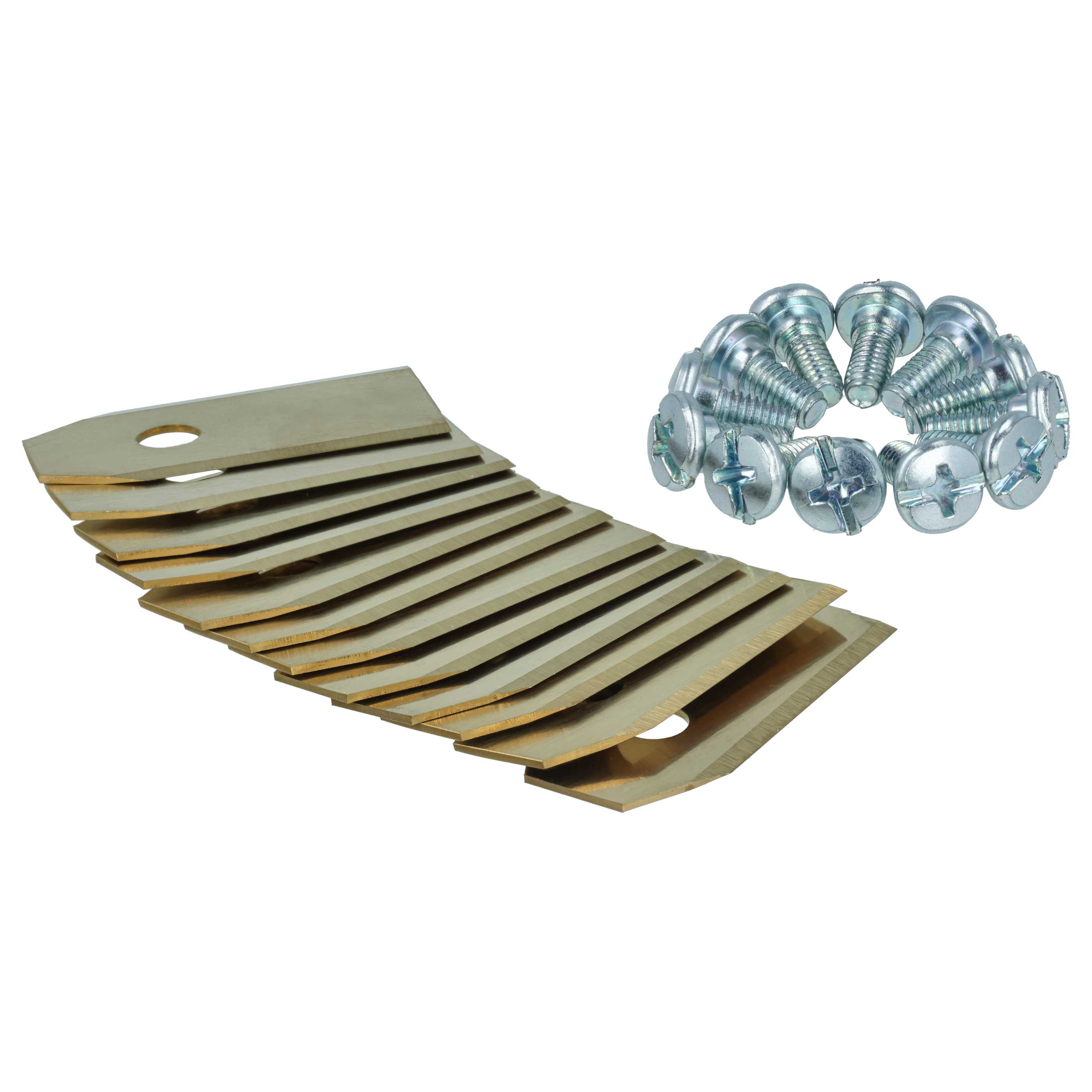 12x Lames remplace 505127801, 408720, 505127802 pour tondeuse – Couteaux apatite de titane, Silber Gold