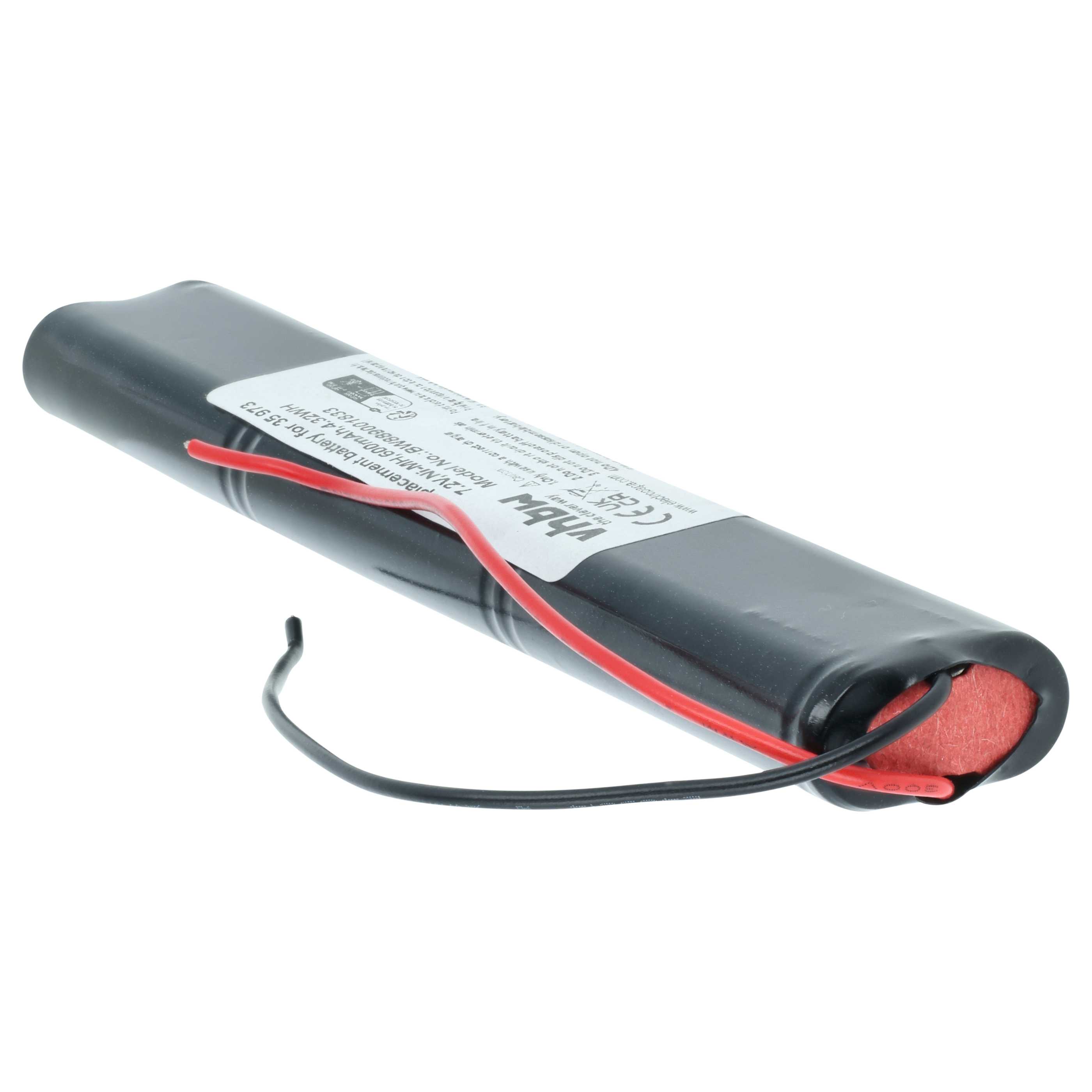 2x Batteria sostituisce Telenot 35 973 per sistema d'allarme - 600mAh 7,2V NiMH