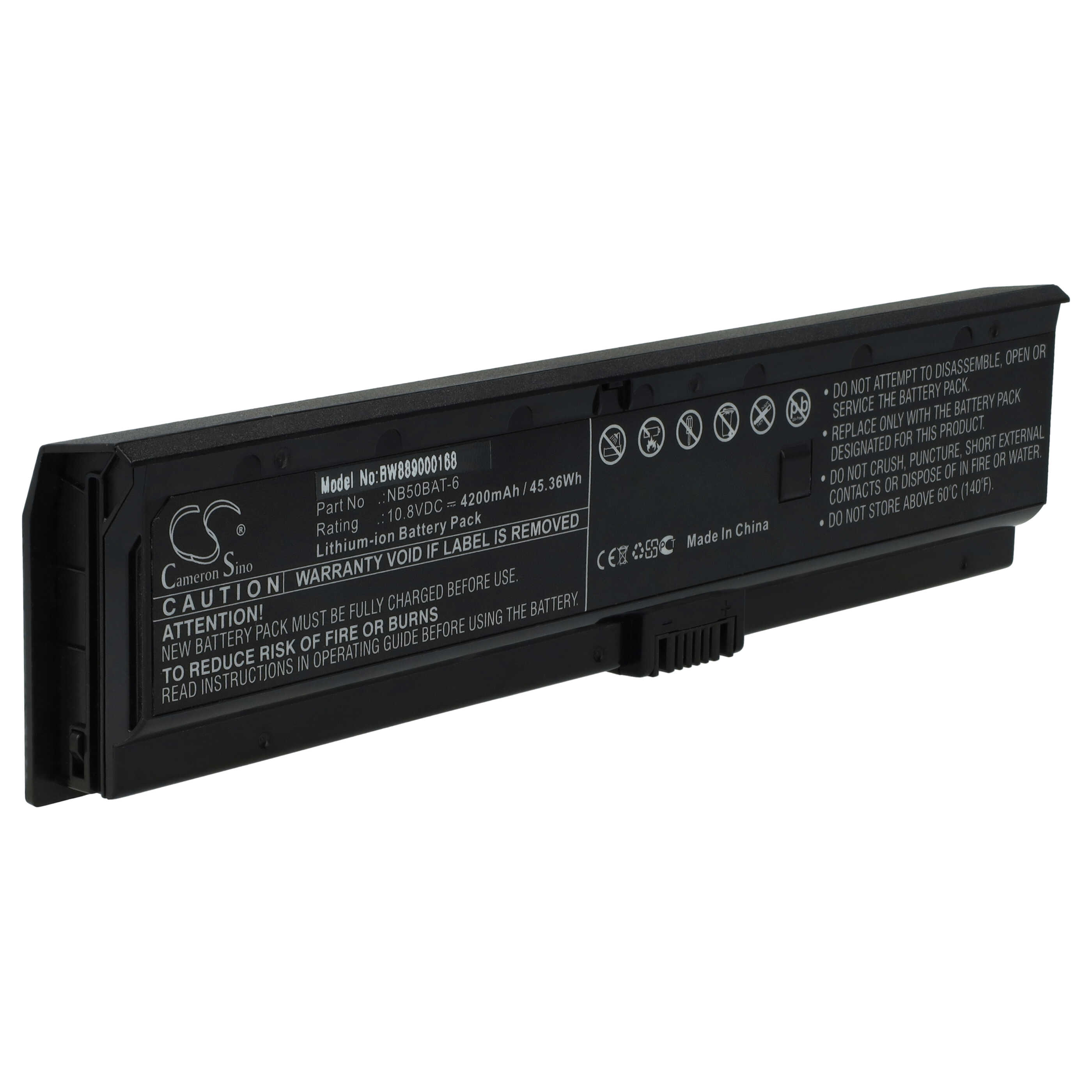 Batería reemplaza Clevo NB50BAT-6 para notebook Shinelon - 4200 mAh 10,8 V Li-Ion
