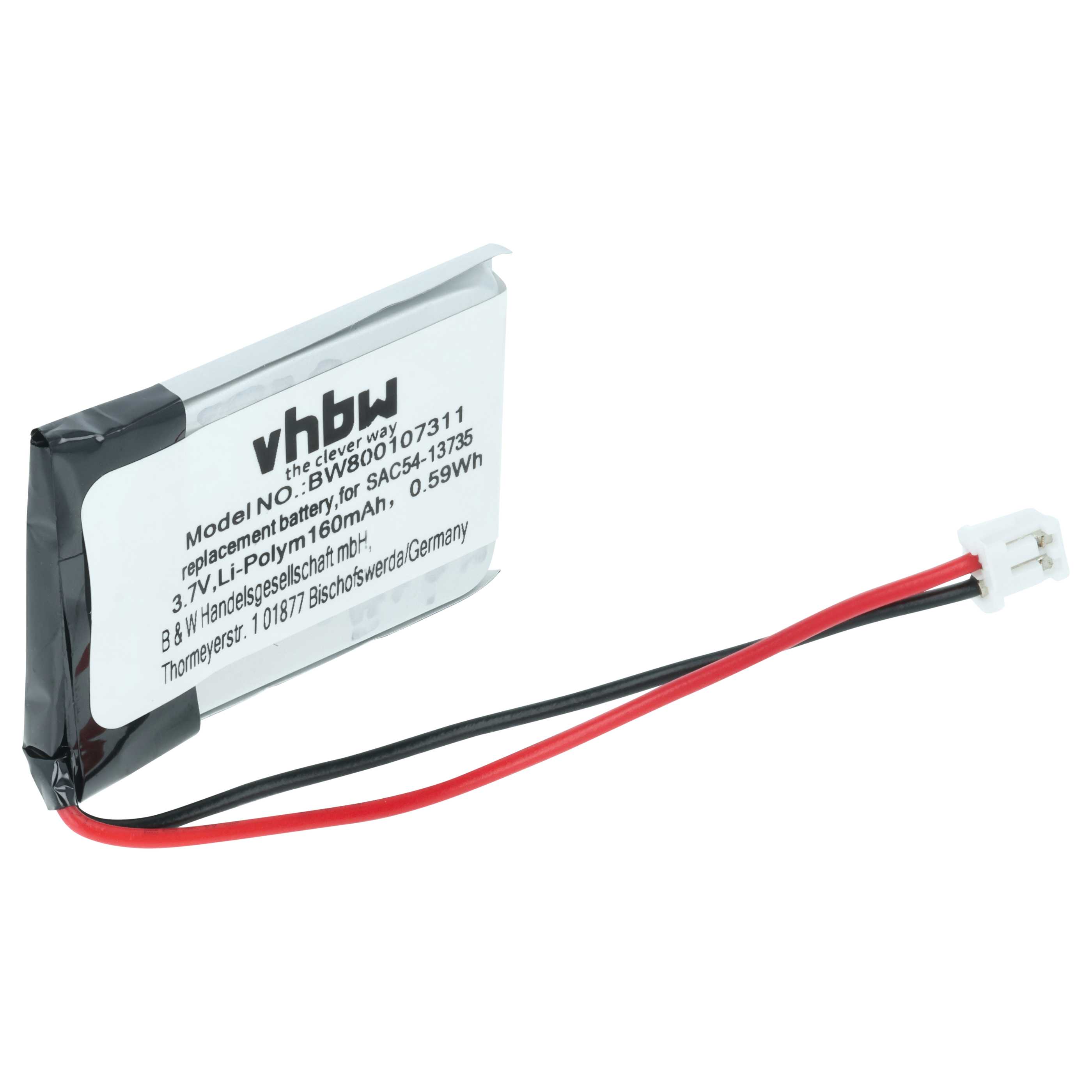 Batteria collare per collare per cani sostituisce SAC54-13735 - 160mAh 3,7V Li-Poly