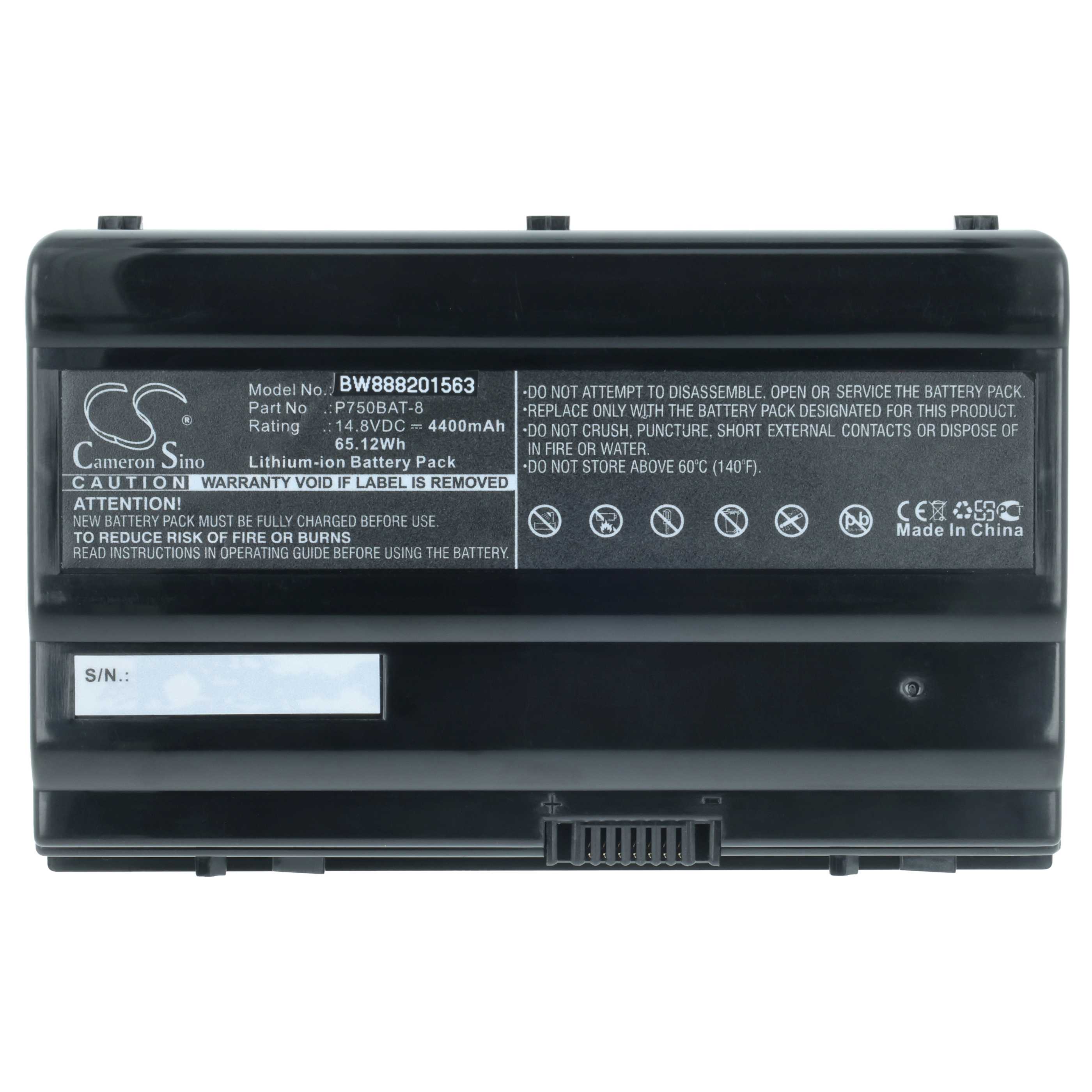 Akumulator do laptopa zamiennik 6-87-P750S-4272, 6-87-P750S-4U73, 4ICR18/65-2 - 4400 mAh 14,8 V Li-Ion, czarny