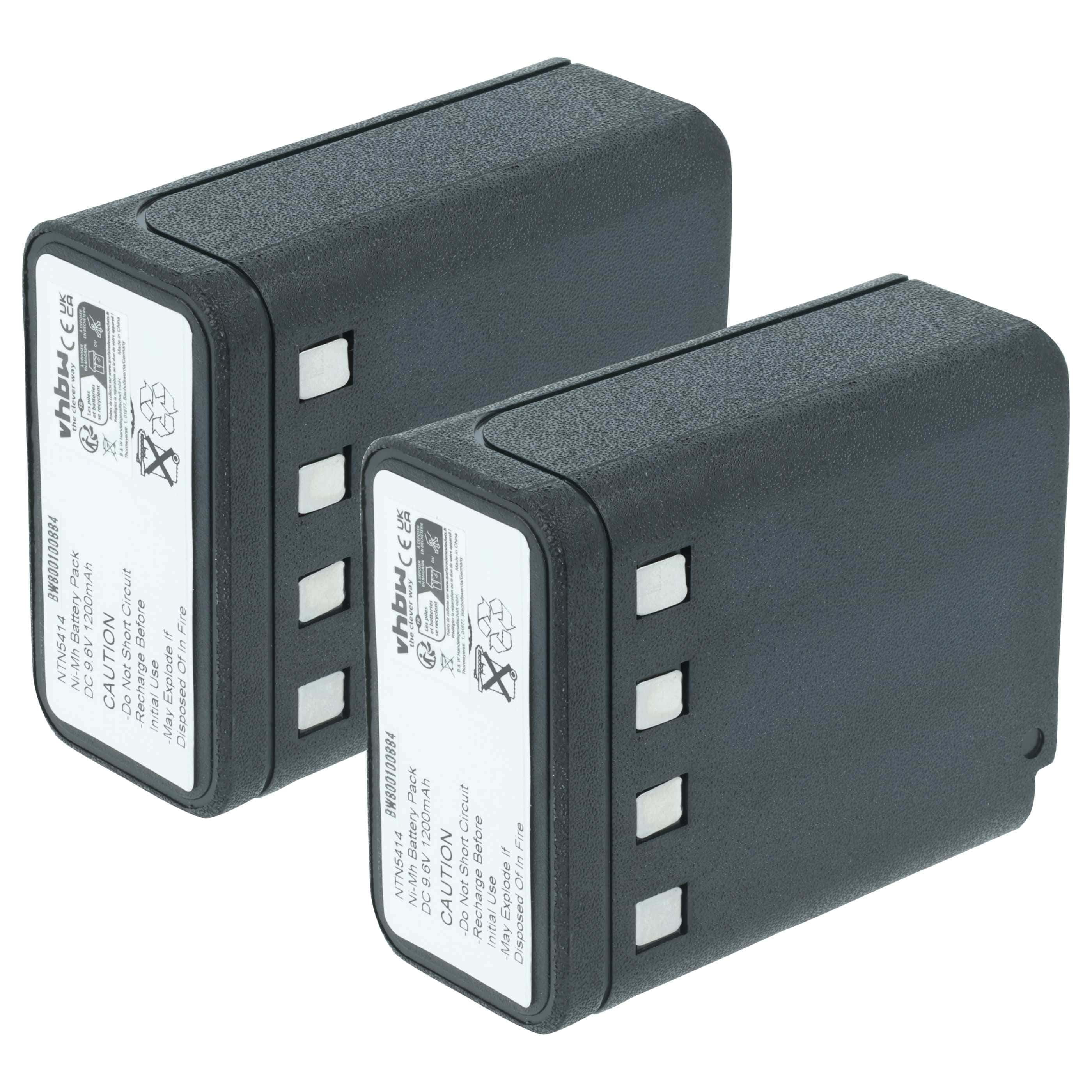 Radio 2x Battery replaces Bullard BNH-5447TIC, BU32H1-A - 1200 mAh 9.6 V NiMH