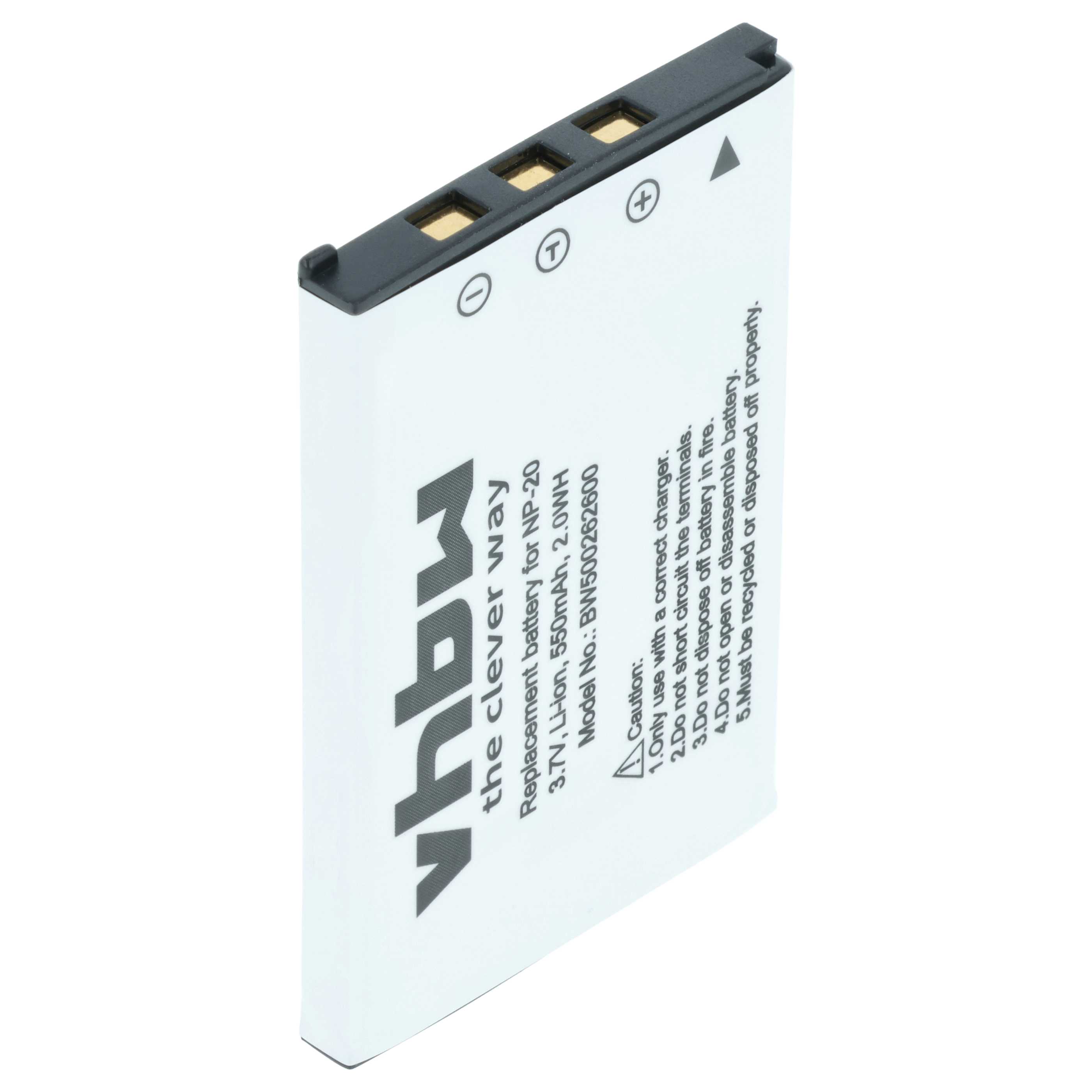 3x Battery replaces Casio NP-20DBA, NP-20 - 550mAh, 3.6V, Li-Ion