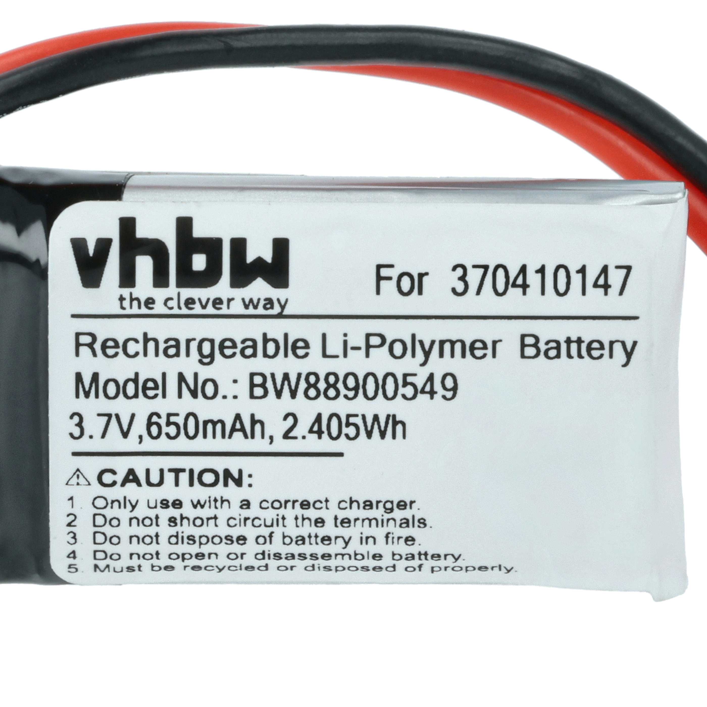 Batterie (4 pcs.) remplace Carrera 370410147 modèle radio-télécommandé - 650mAh 3,7V Li-polymère, JST BEC
