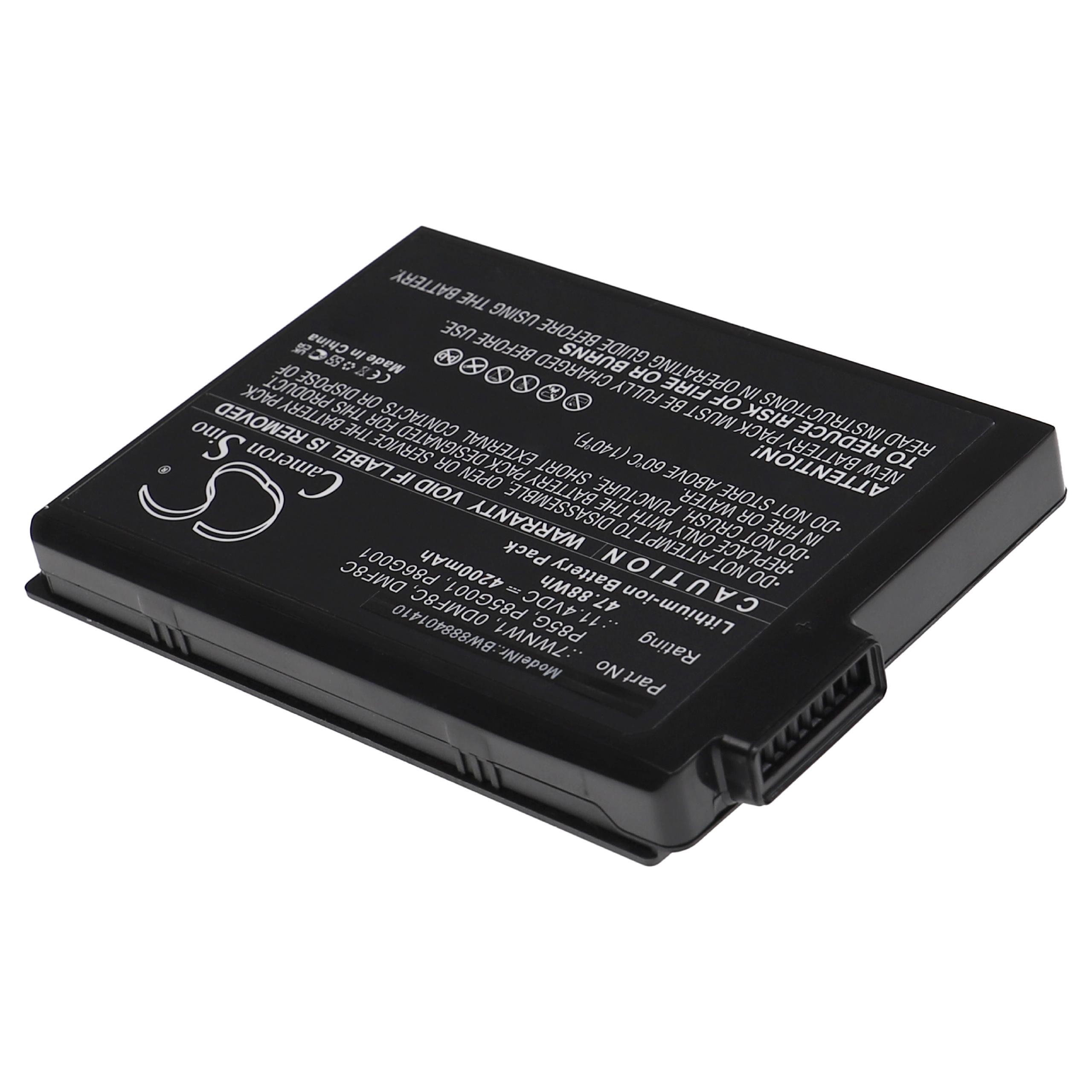 Batteria sostituisce Dell P85G, P85G001, 7WNW1, DMF8C, 0DMF8C per notebook Dell - 4200mAh 11,4V Li-Ion
