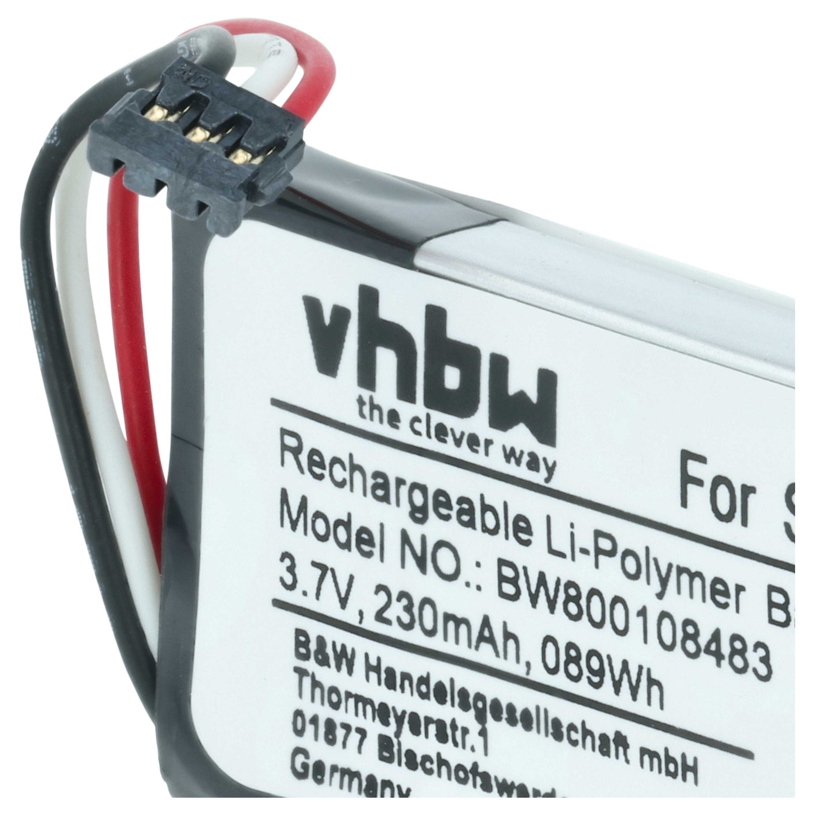 Batterie remplace Motorola 61638C, SNN5904A pour téléphone Motorola - 230mAh 3,7V Li-polymère
