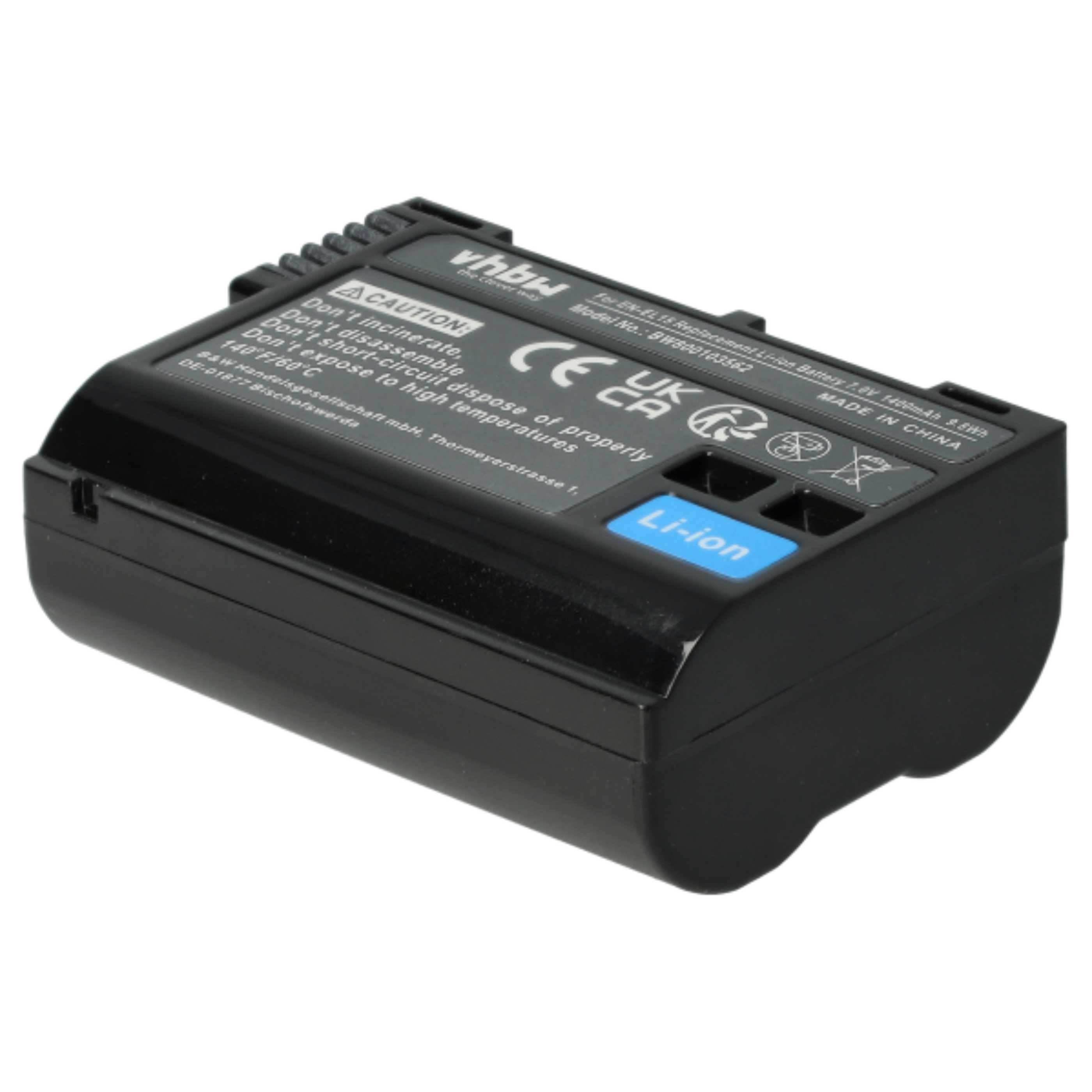 3x Battery replaces Nikon EN-EL15, EN-EL15b, EN-EL15A, EN-EL15c - 1400mAh, 7V, Li-Ion with Info Chip