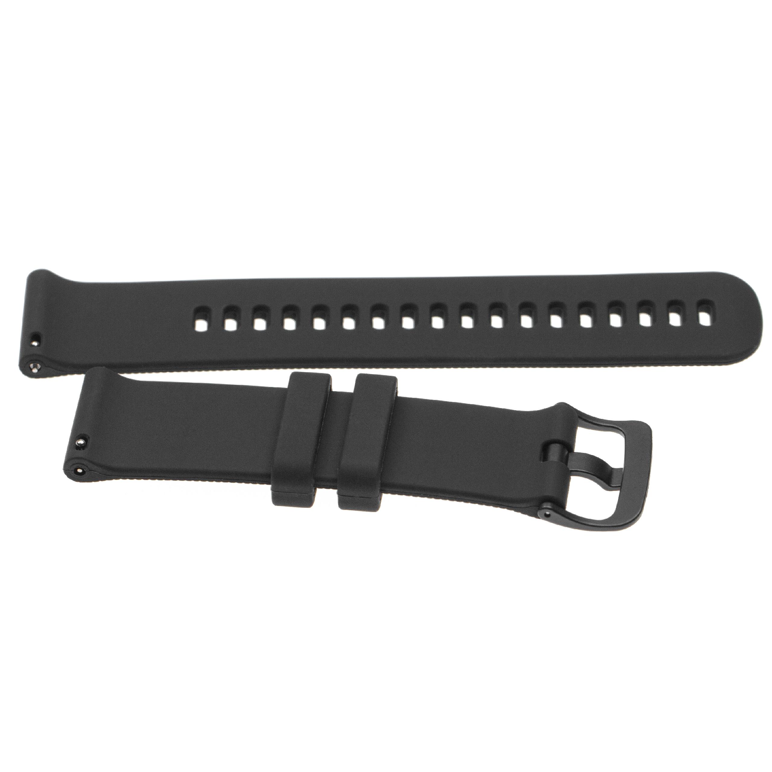 cinturino per Garmin Vivoactive Smartwatch - 12,1 + 9,2 cm lunghezza, 22mm ampiezza, silicone, nero
