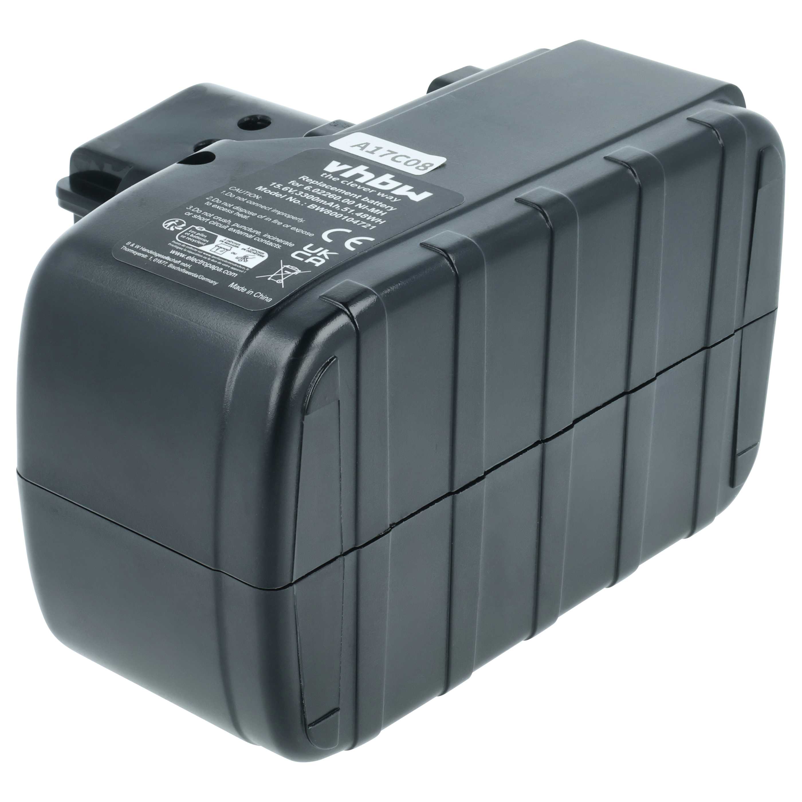 Batteria sostituisce Metabo 6.02276.51, 6.02260.00, 6.02307.51, 6.02293.50 per attrezzo - 3,3Ah 15,6V NiMH