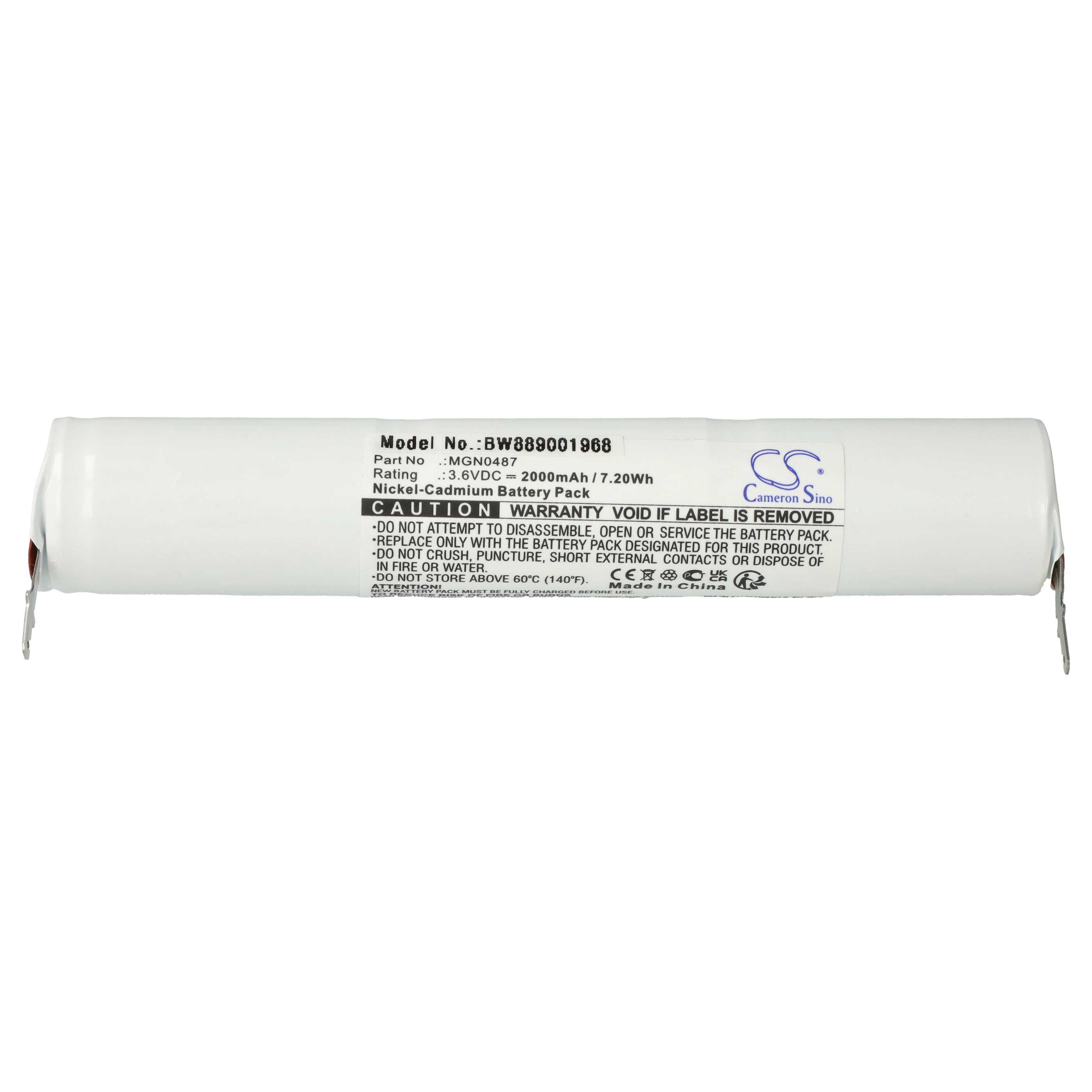 Emergency Light 5x Battery replaces Schneider OVA TD110431 - 2000 mAh 3.6 V NiCd