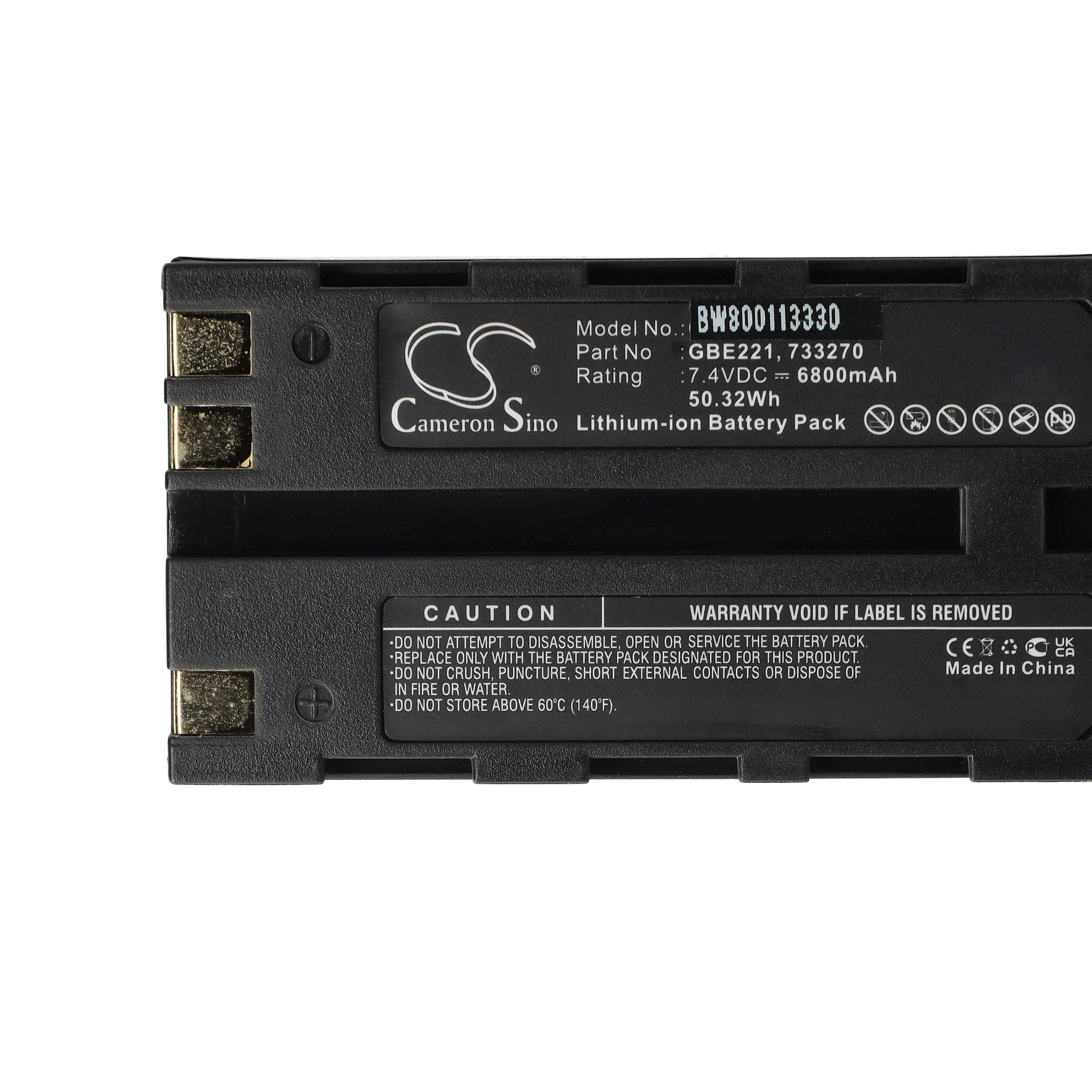 Batería reemplaza Geomax ZBA200, ZBA400 para dispositivo medición (6800 mAh, 7,4 V, Li-Ion)