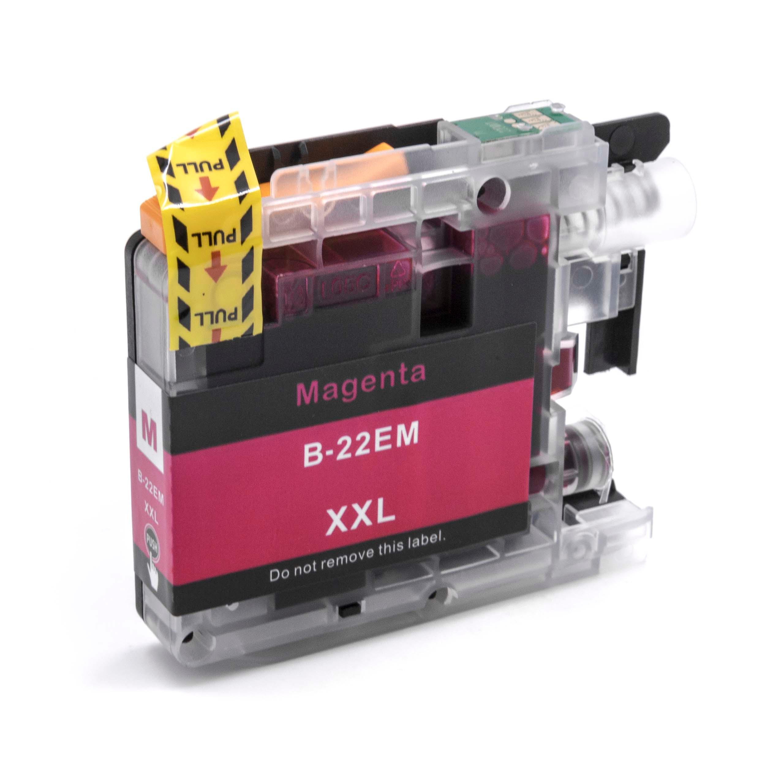 Ink Cartridge as Exchange for Brother LC22EM, LC-22EM, LC-22E M for Brother Printer - Magenta 15 ml + Chip