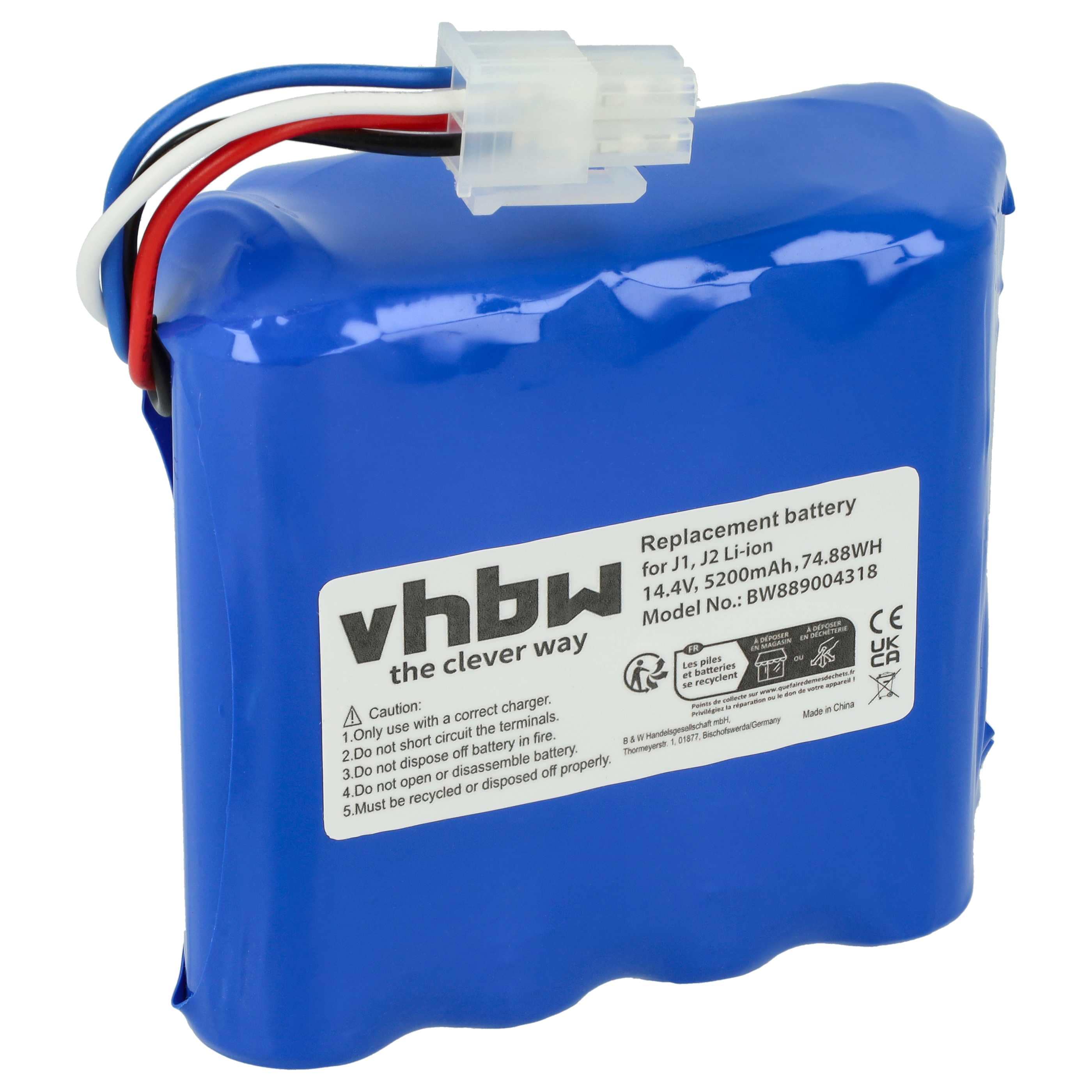 Battery replaces Narwal C392-B-4S2P, XNY4S2PB, C392-C1-4S2P, C392-C2-4S2P for Narwal 5200mAh, 14.4V, Li-Ion