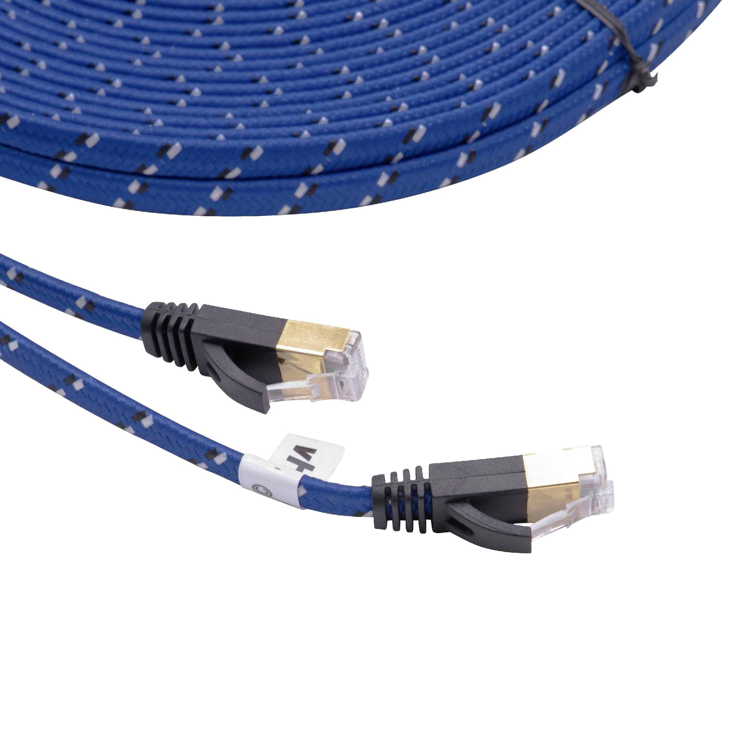 Kabel sieciowy LAN Ethernet Kabel krosowy Cat7 - płaski, 20 m, niebieski