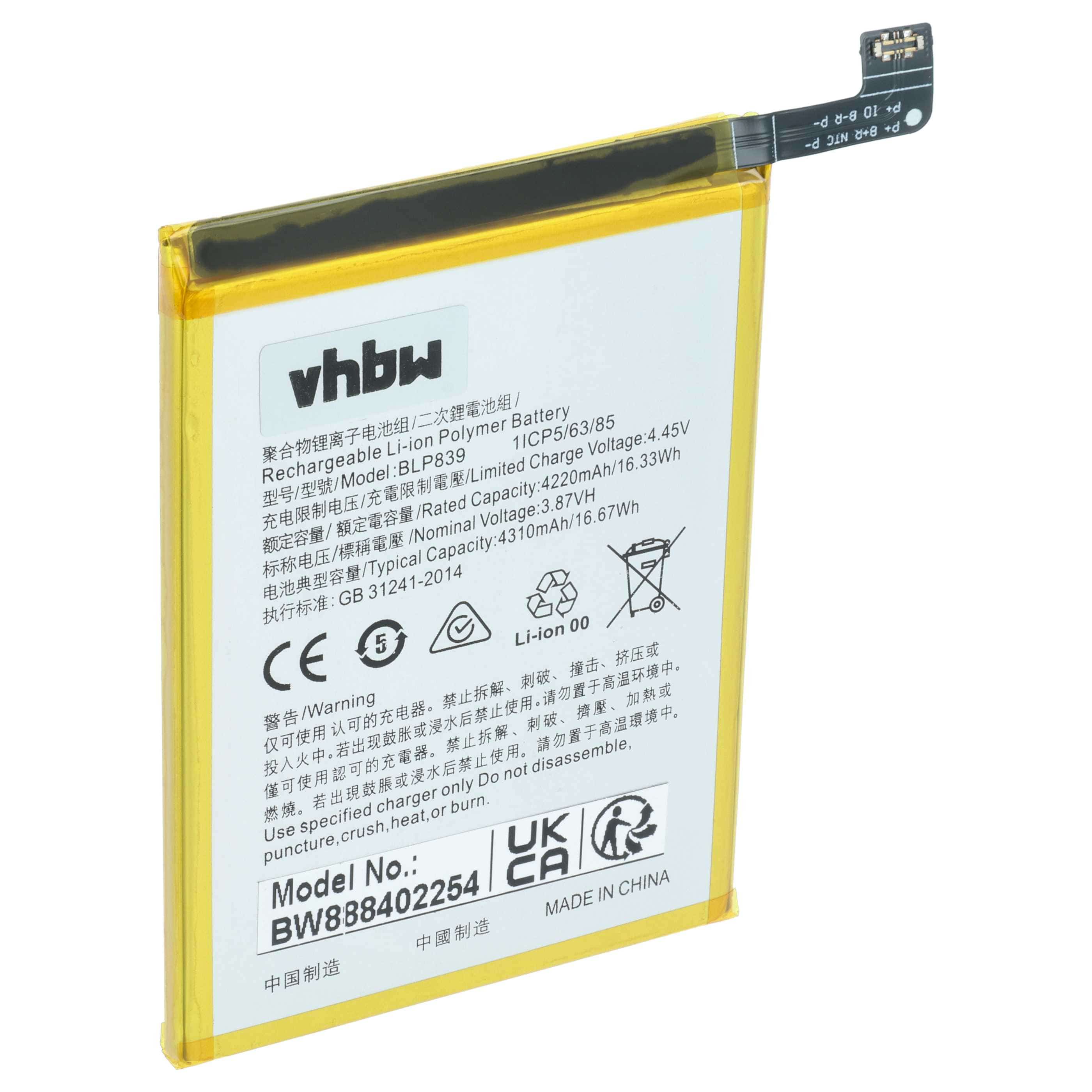Akumulator do telefonu smartfona zamiennik Oppo BLP839 - 4000 mAh 3,87 V LiPo