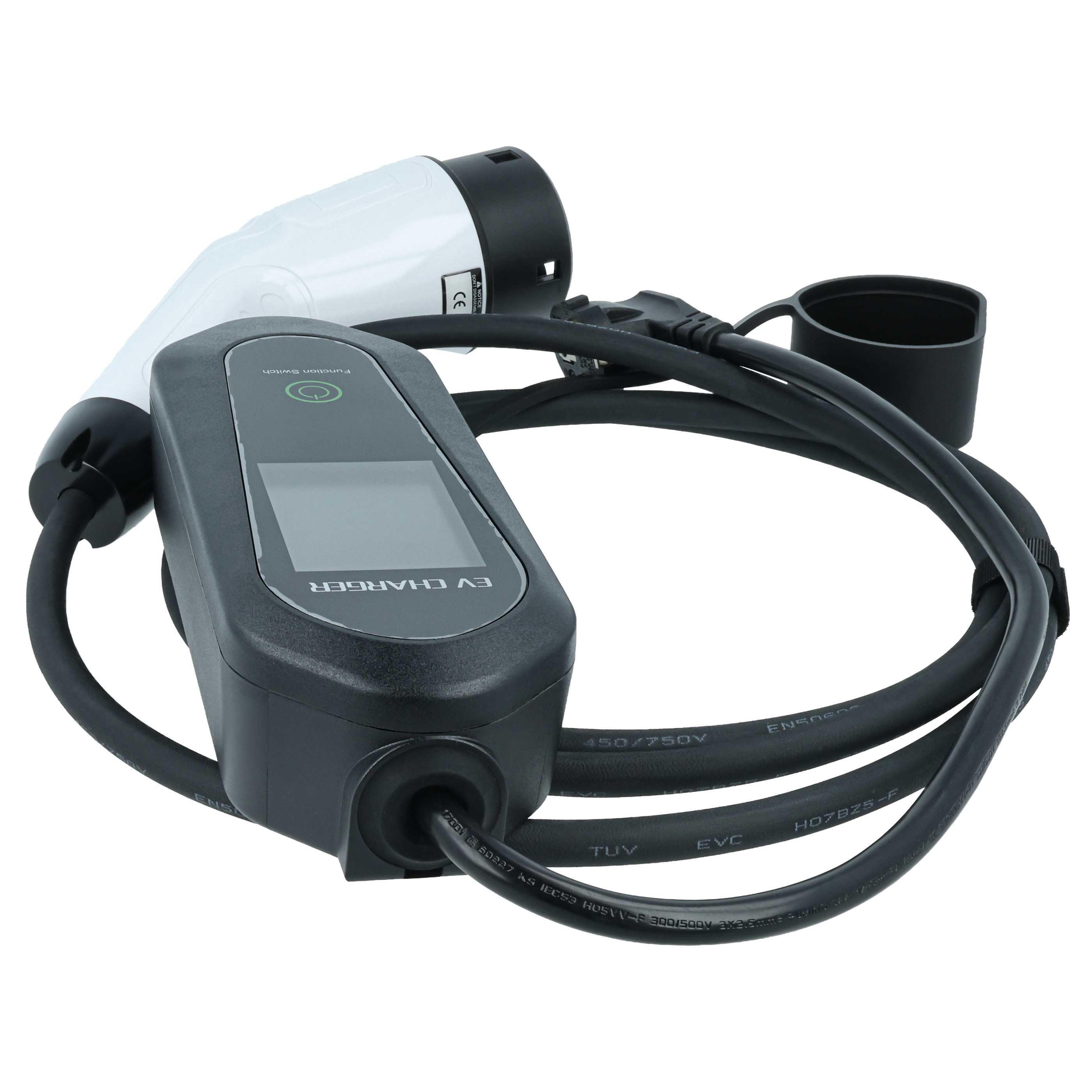 Charging Cable - Type 2 to Euro Socket Cable, Single-Phase, 16 A, 3.5 kW, 3 m