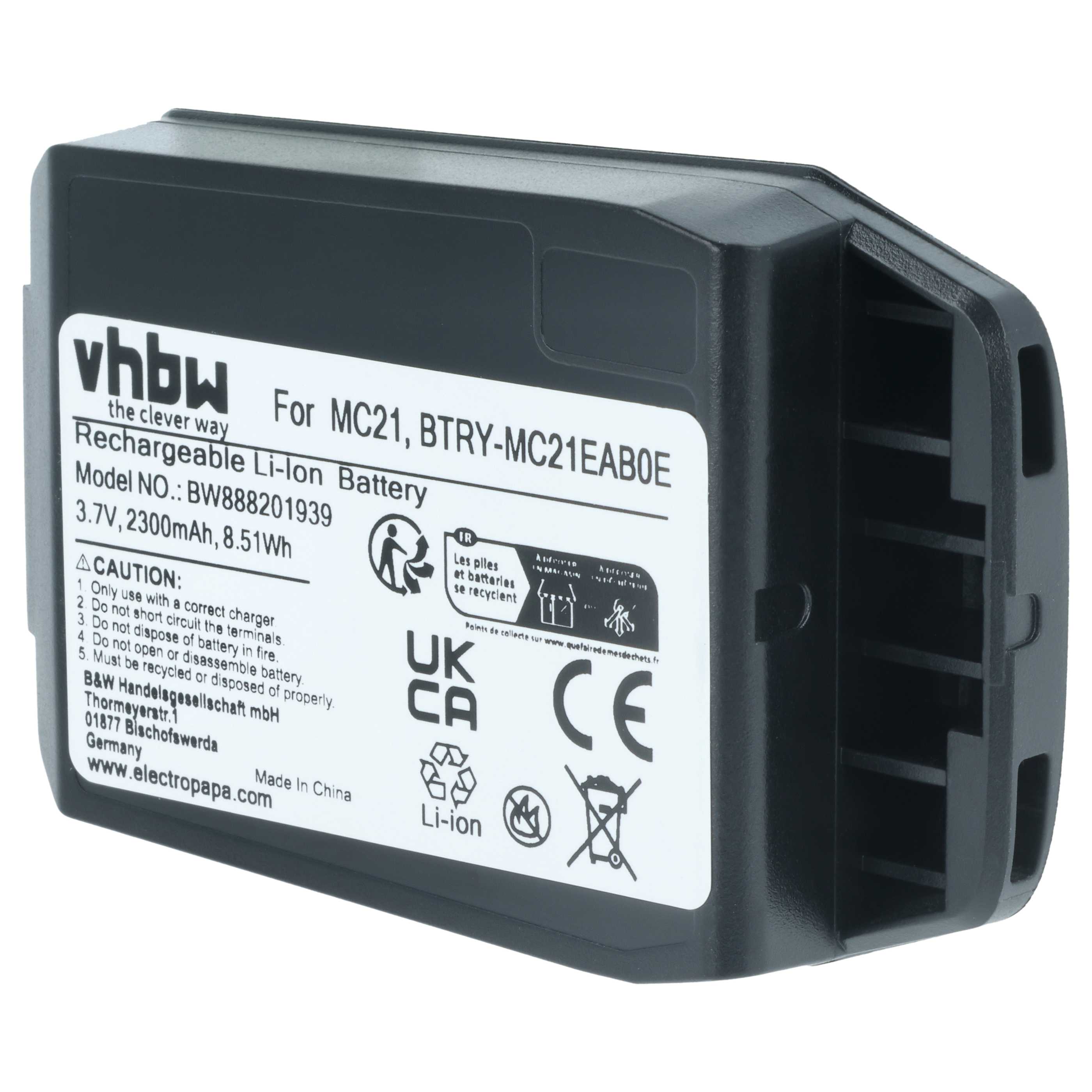 Handheld Computer Battery replaces Motorola 82-105612-01, BTRY-MC21EAB0E, 82-150612-01 - 2300mAh, 3.7V