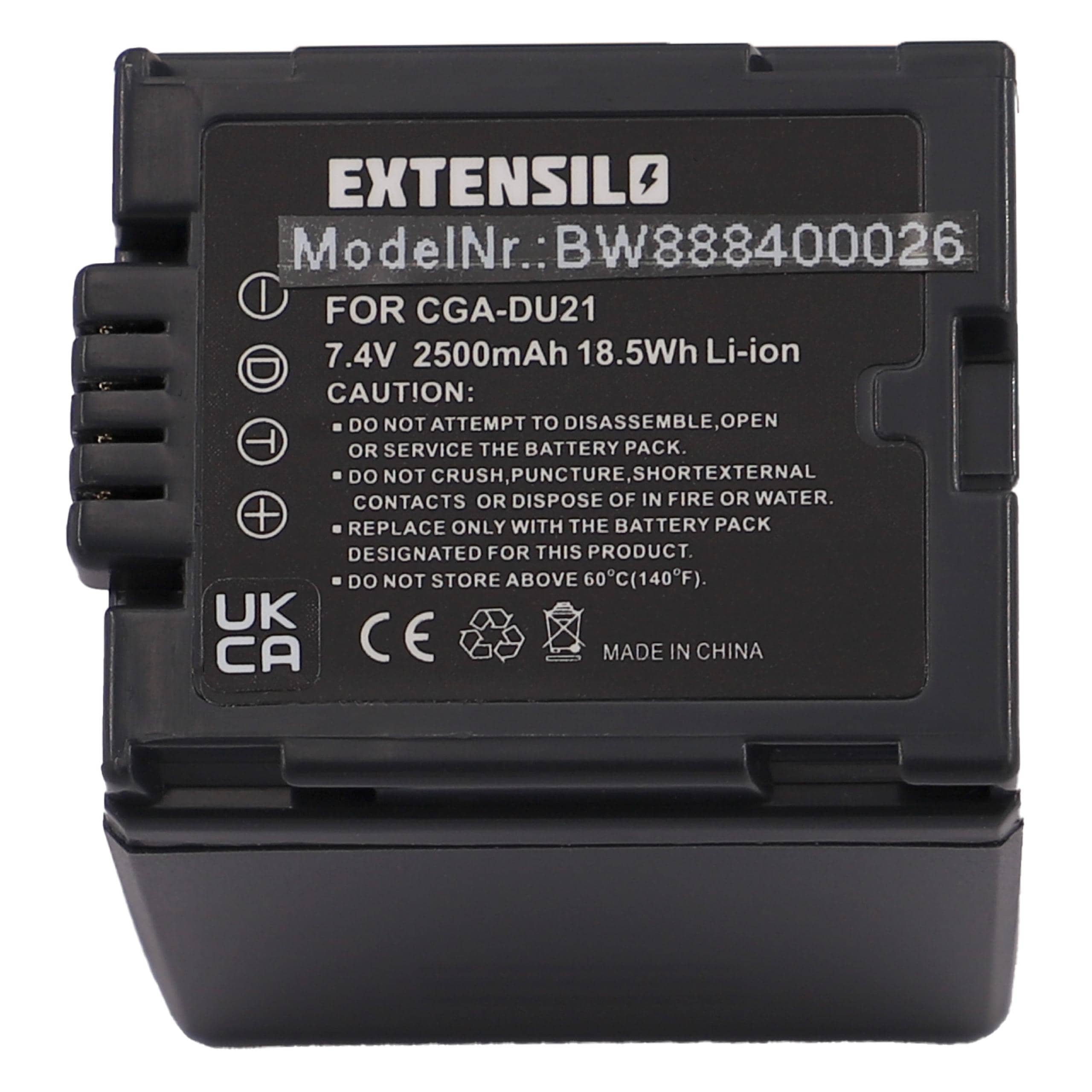 Batterie remplace Hitachi DZ-BP21, DZ-BP14s, DZ-BP07s pour appareil photo - 2500mAh 7,4V Li-ion