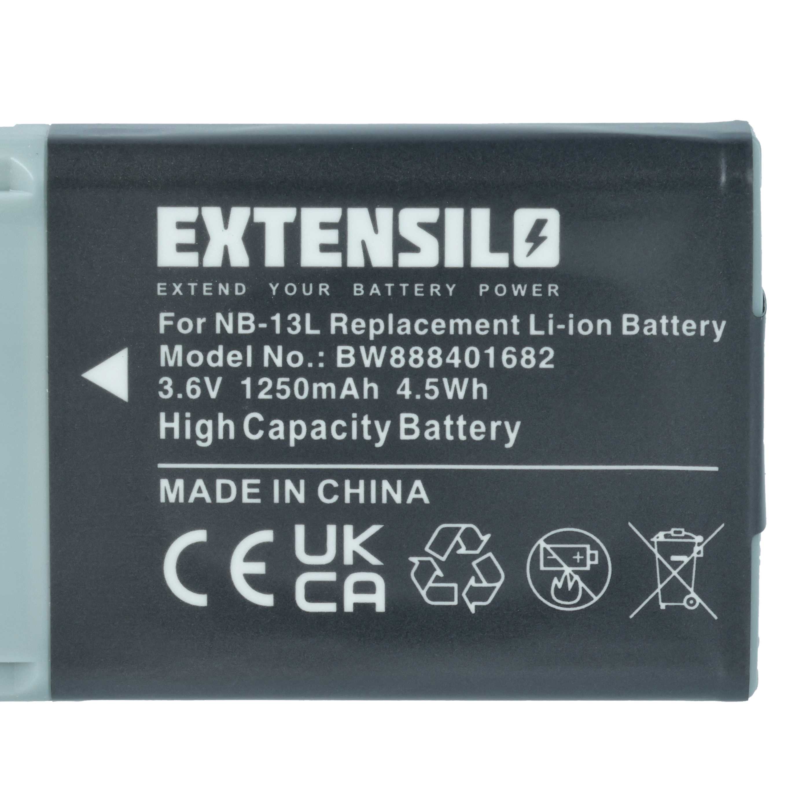 3x Batteria sostituisce Canon NB-13L per fotocamera - 1250mAh 3,6V Li-Ion